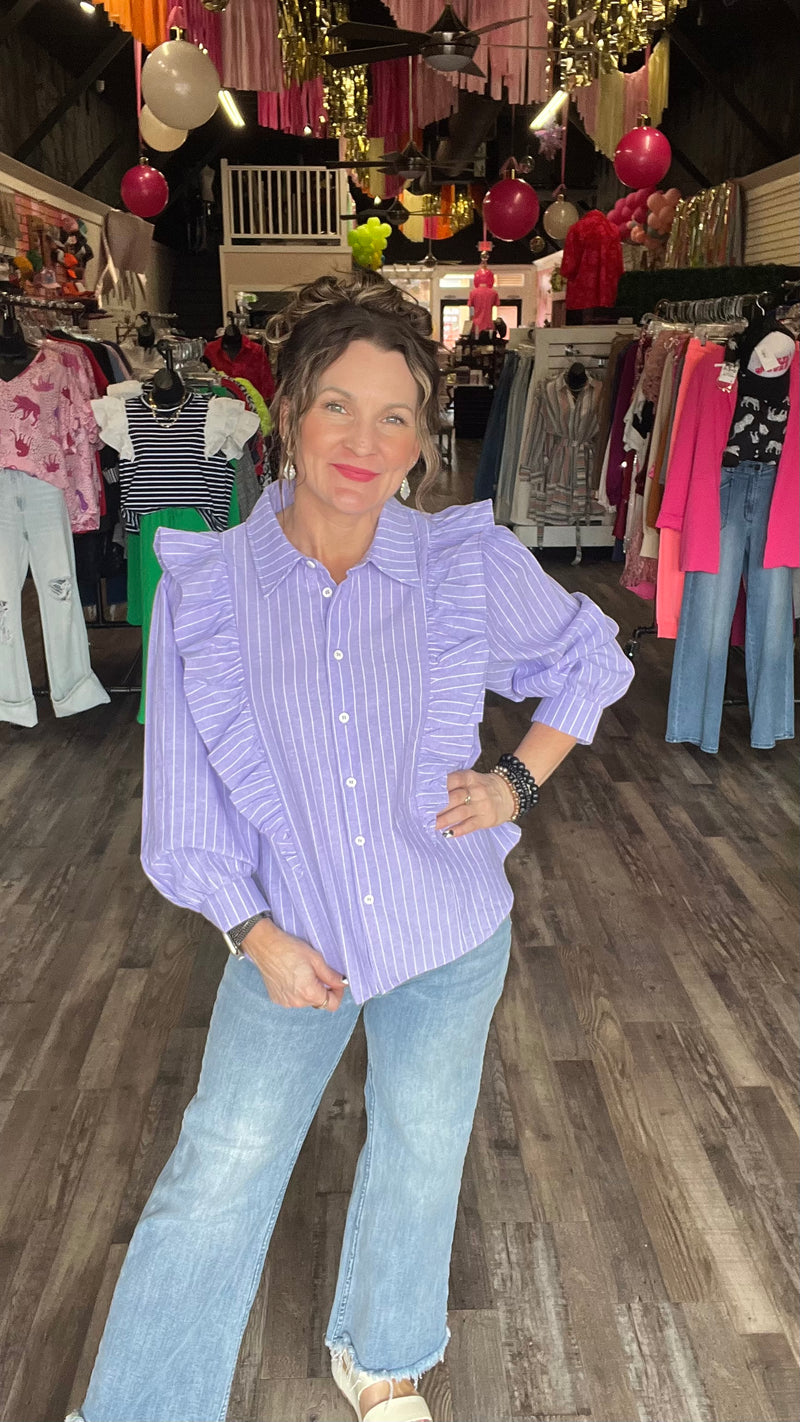 Lavender Ashley Top-Blouses-Broken Boutique-Palestine-TX