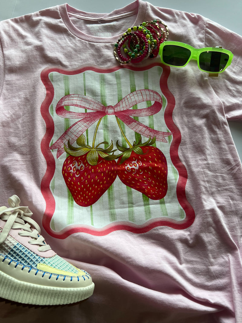 060825 Summer strawberry tee-Broken Boutique-Palestine-TX