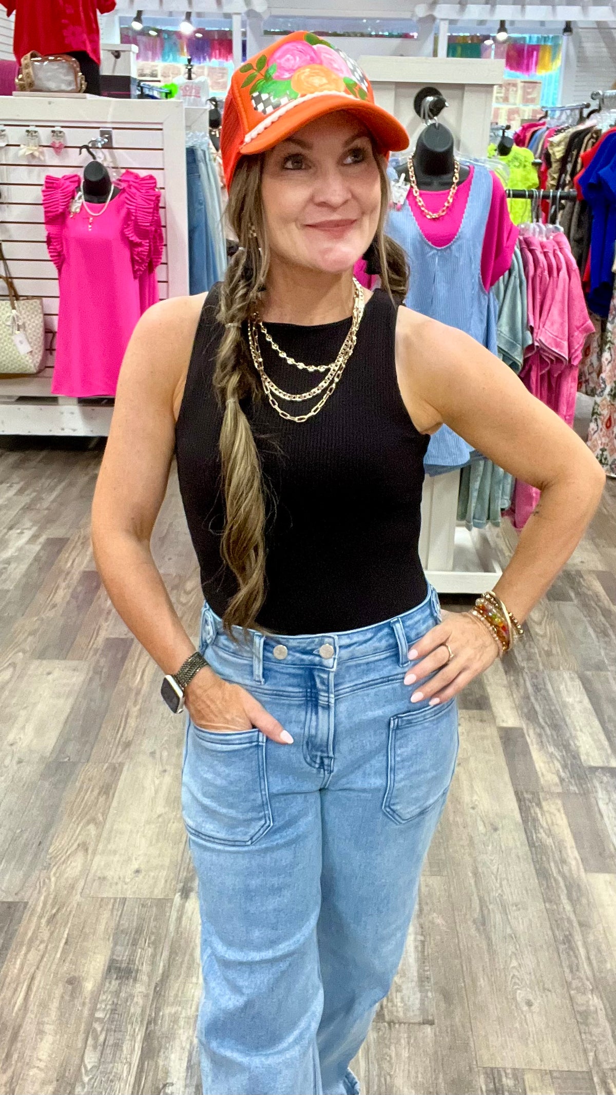 Black Krystal Bodysuit-Sleeveless-Broken Boutique-Palestine-TX