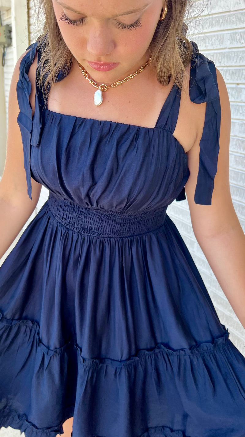 Midnight Suzan Mini Dress-Mini Dress-Broken Boutique-Palestine-TX