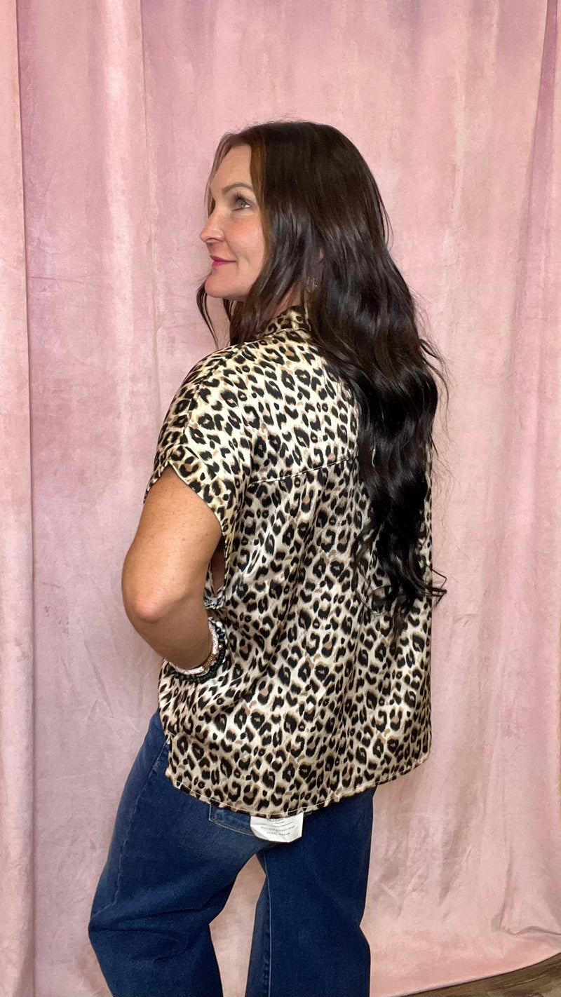 Leopard Luxe Short Sleeve Leopard Blouse