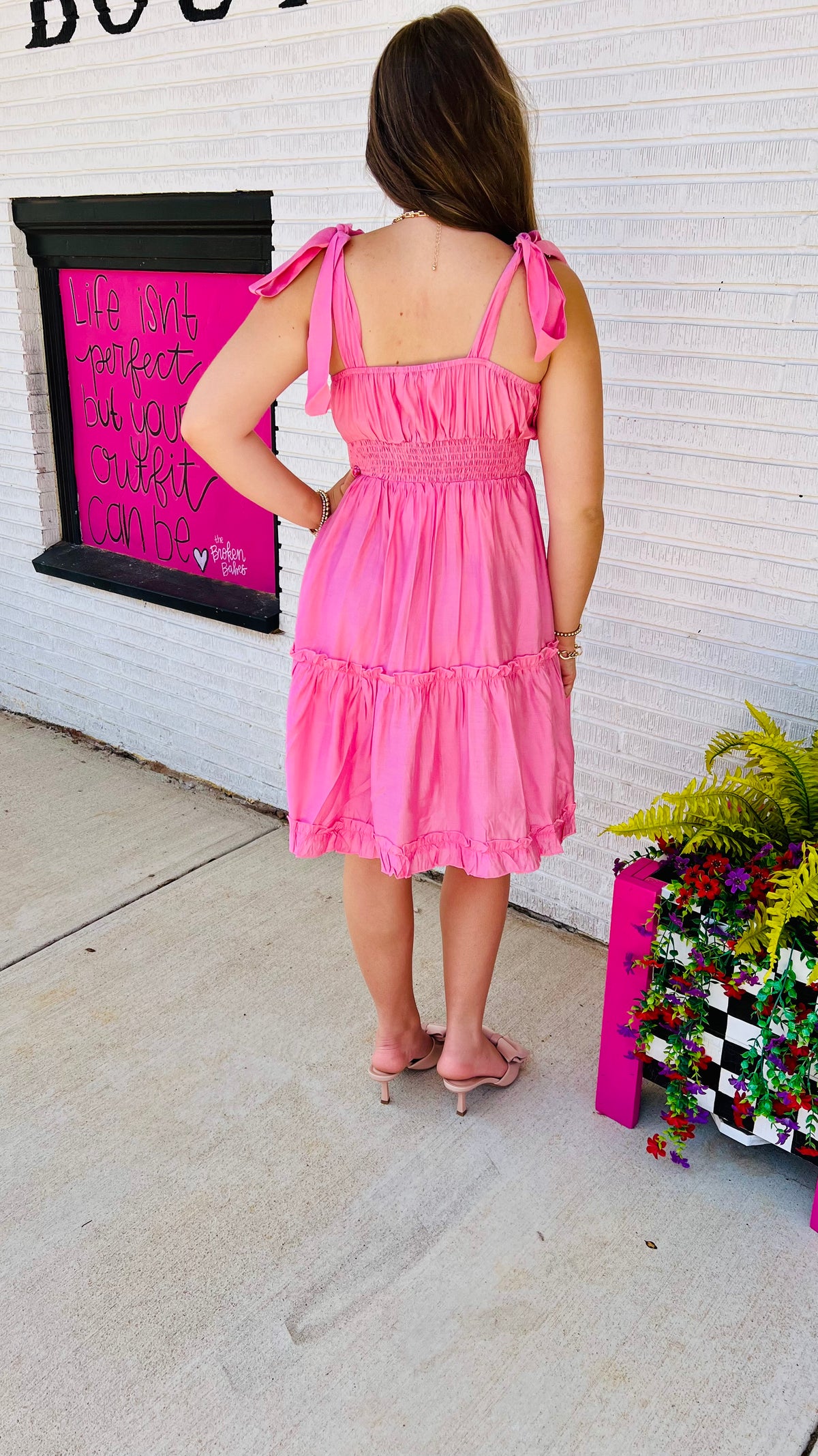 Pink Suzan Mini Dress-Mini Dress-Broken Boutique-Palestine-TX
