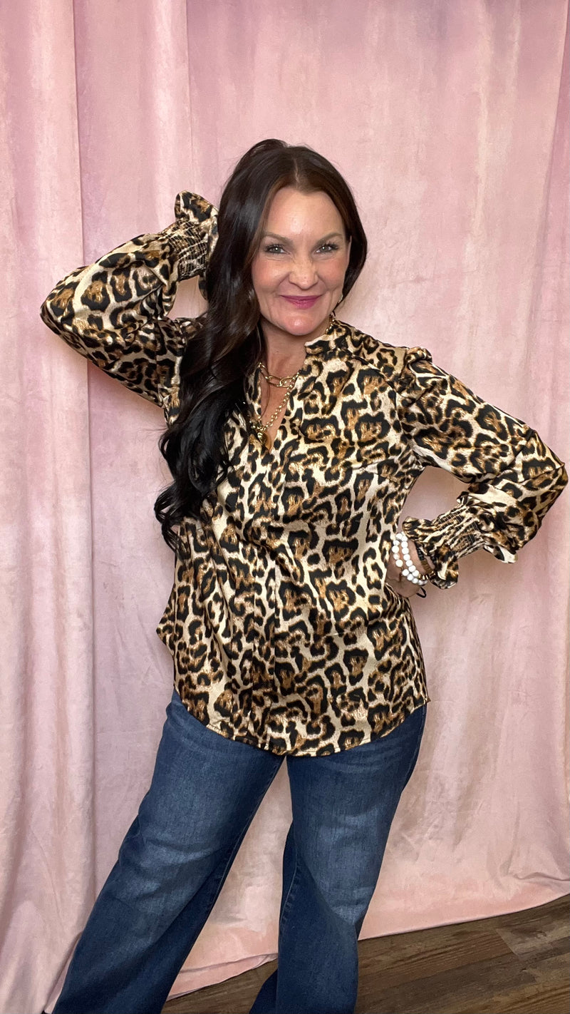 Wild Whisper Leopard Blouse