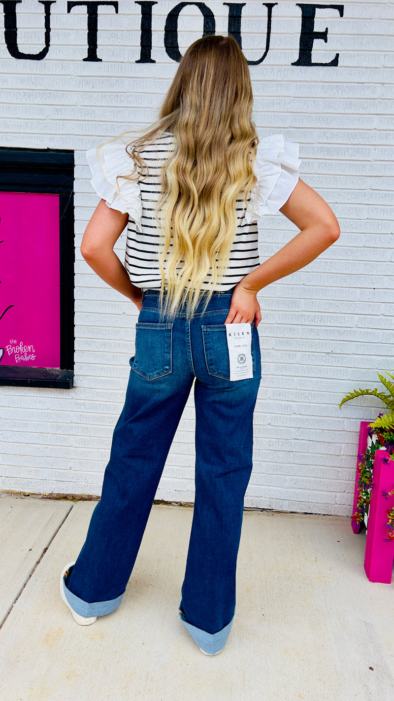 Wide Leg w/Cuff Lisa Jean-Denim-Broken Boutique-Palestine-TX