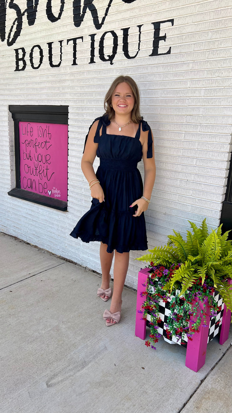 Midnight Suzan Mini Dress-Mini Dress-Broken Boutique-Palestine-TX