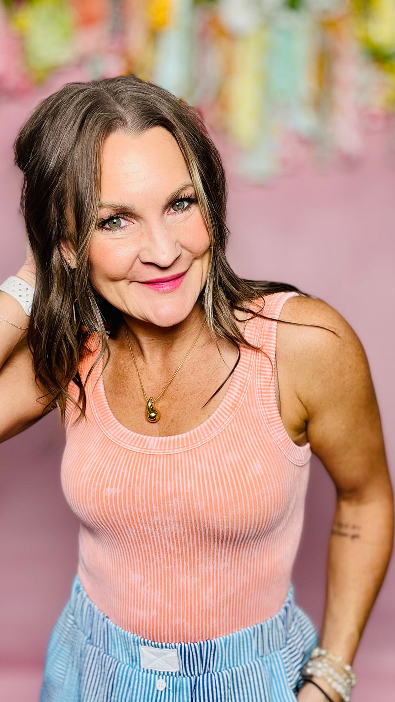 Coral Tank Top-sleeveless-Broken Boutique-Palestine-TX