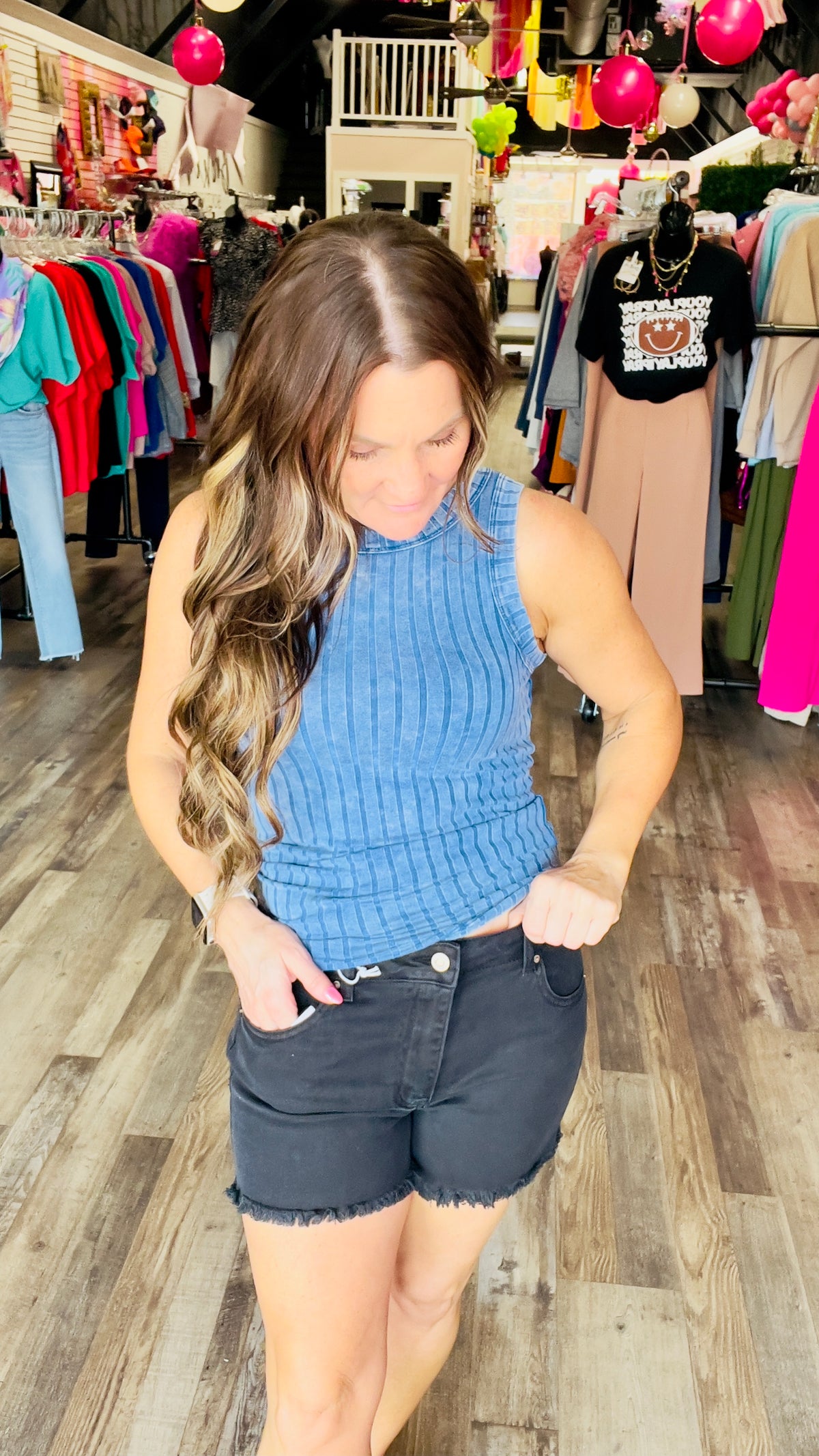 5-1841 Black Whittany Shorts-denim shorts-Broken Boutique-Palestine-TX