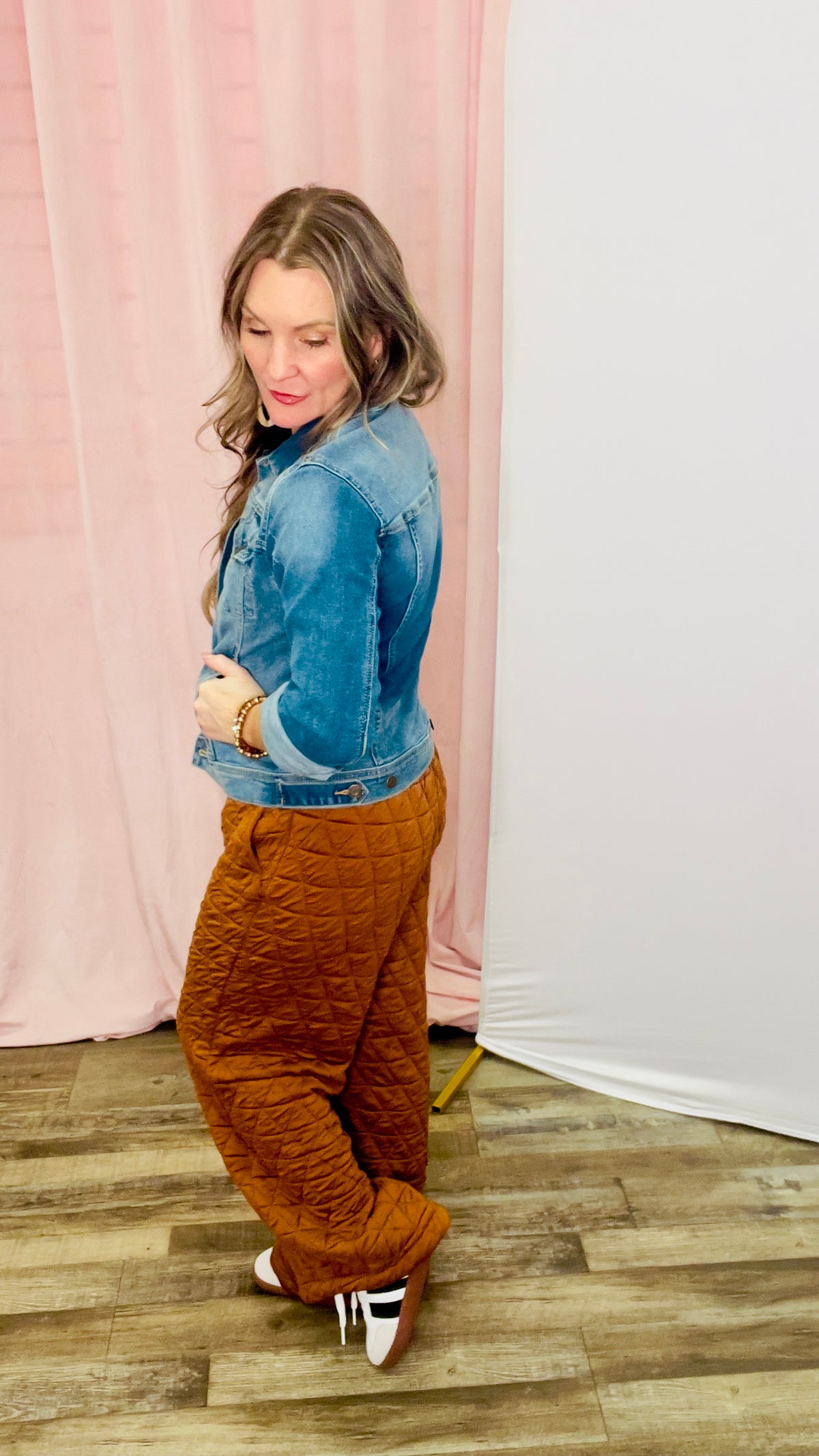 1-9004 Brown Quilted Bottoms-bottoms-Broken Boutique-Palestine-TX