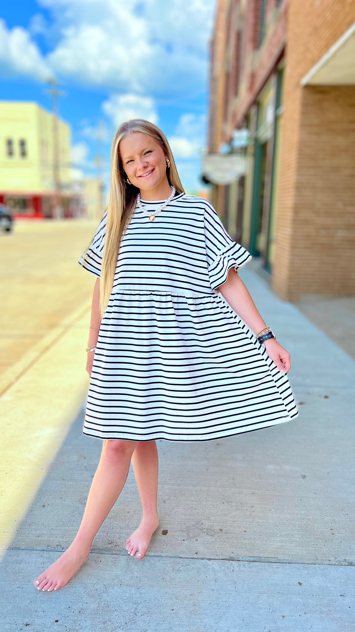 Savannah Stripe Swing Dress