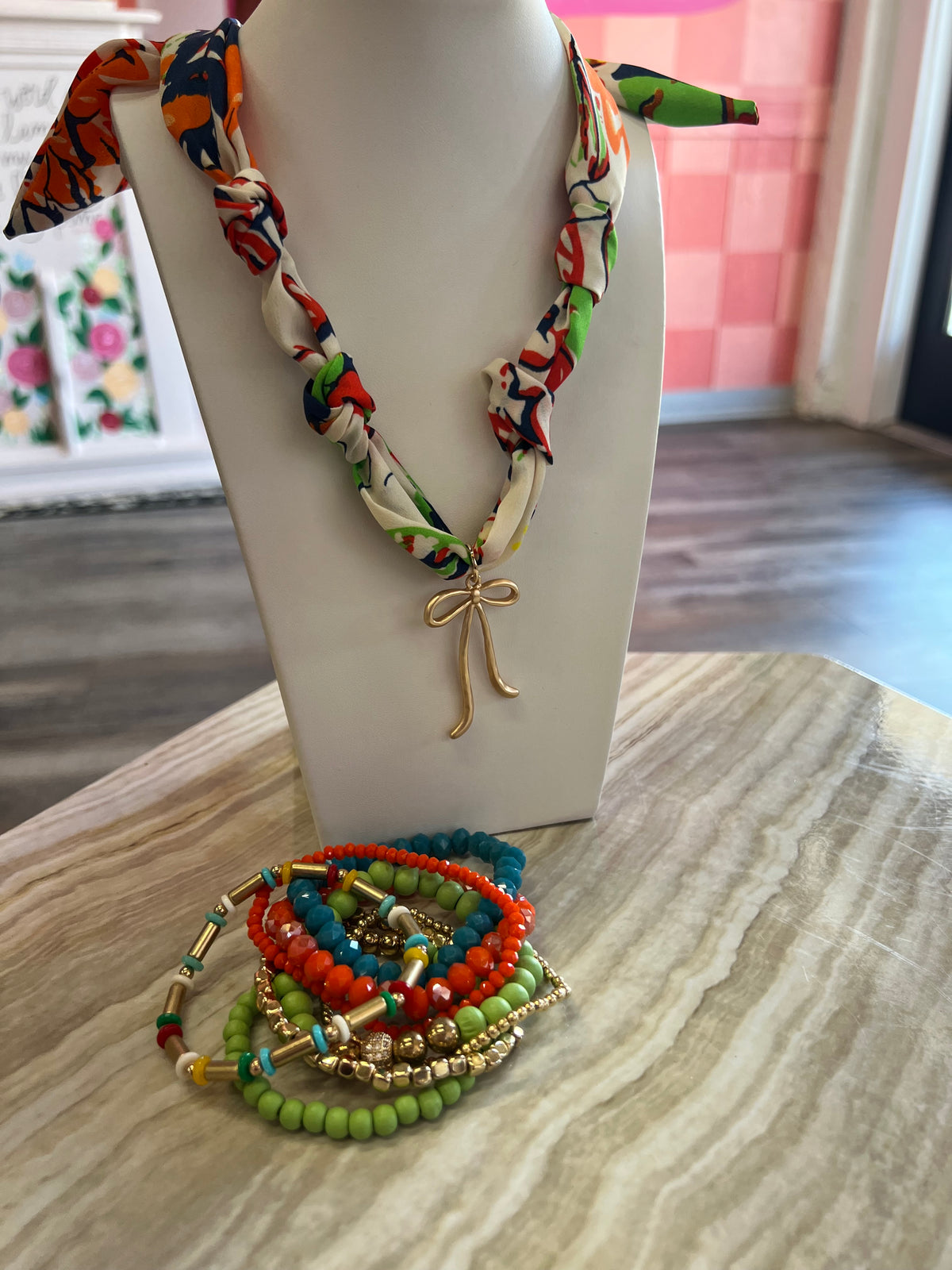 Ribbon & Whimsy Necklace-Accessories-Broken Boutique