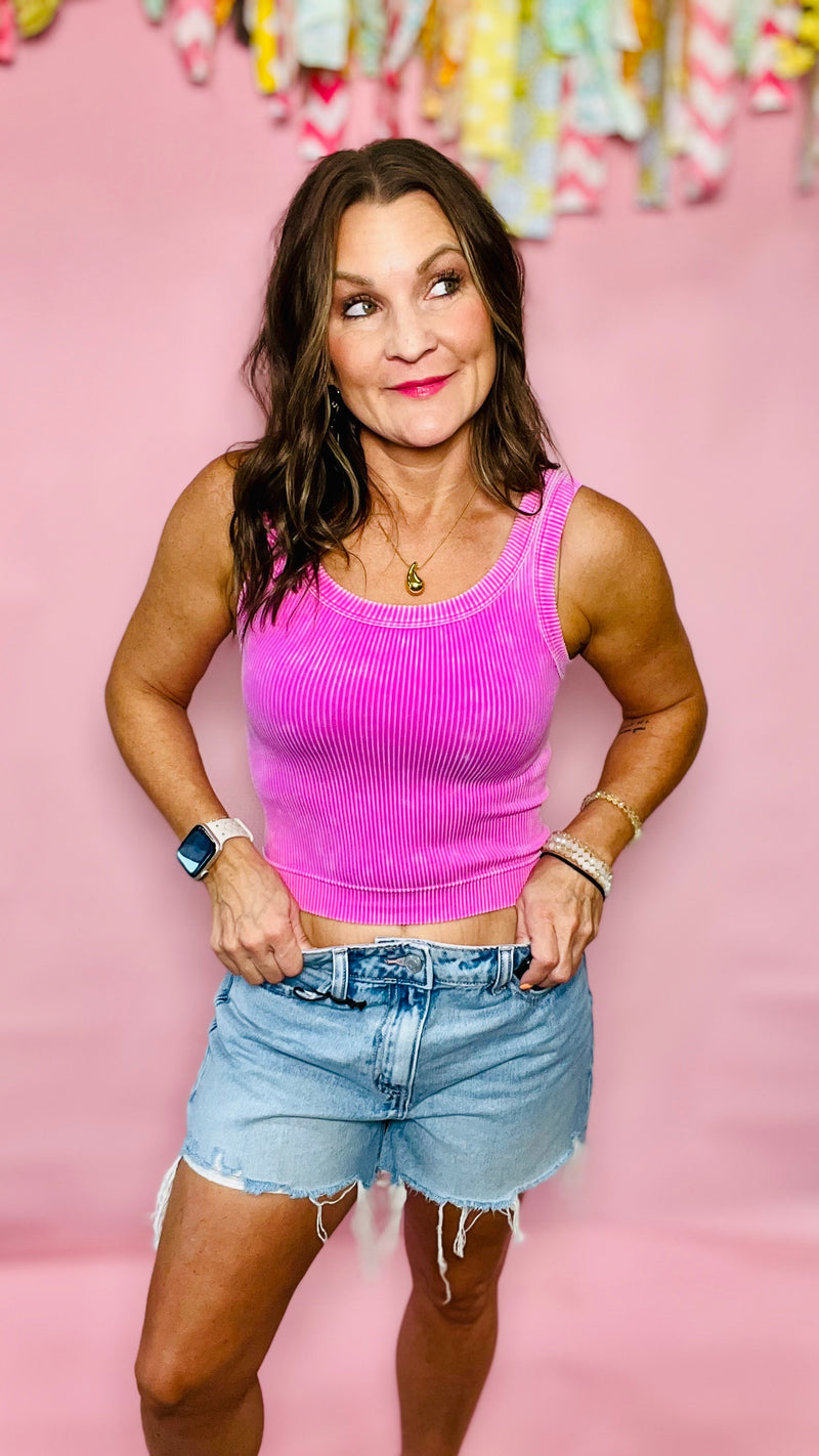 Bright Mauve Tank Top-sleeveless-Broken Boutique-Palestine-TX