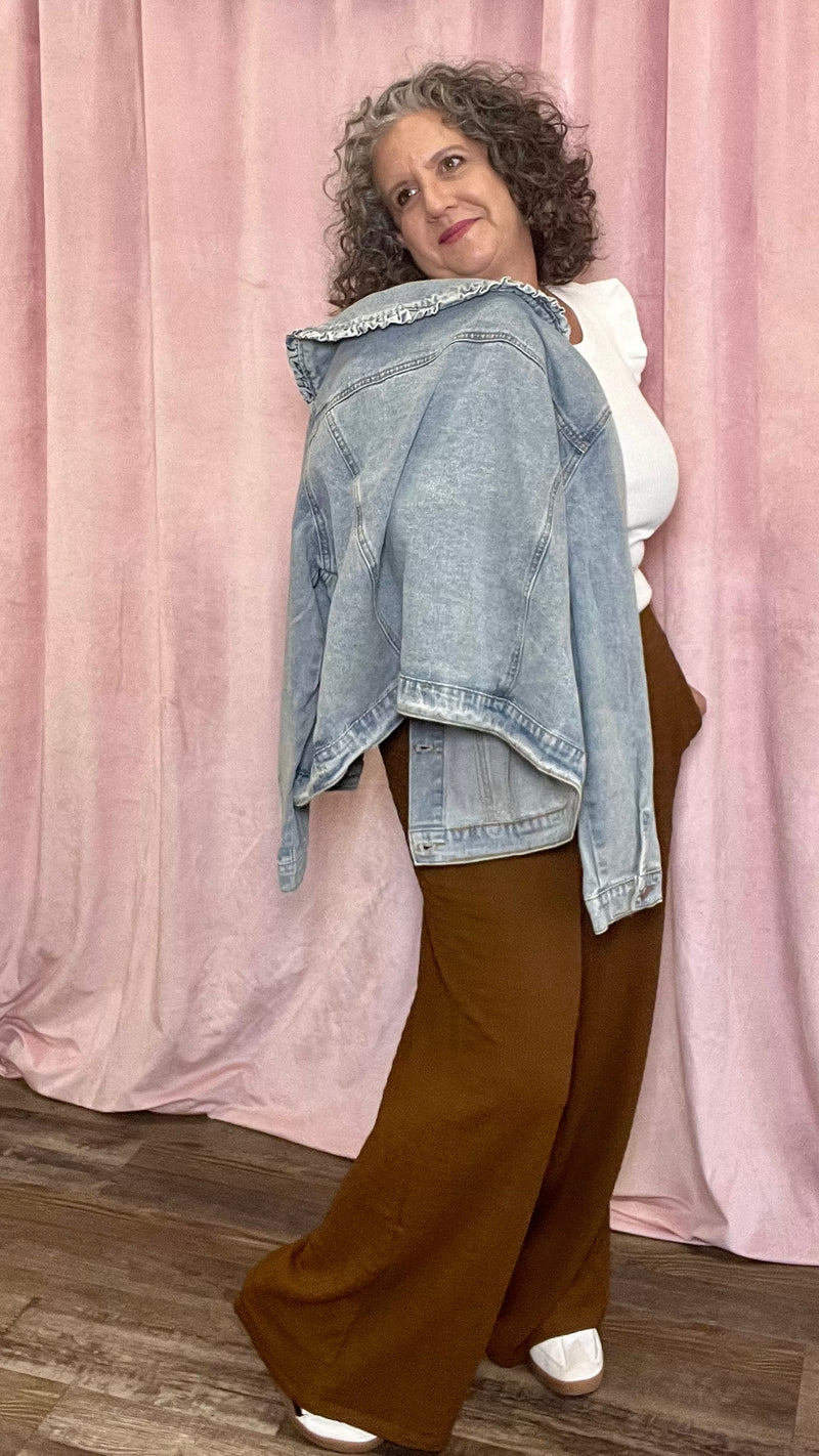 Coastal Chic Brown Trouser Bottoms-Bottoms-Broken Boutique-Palestine-TX