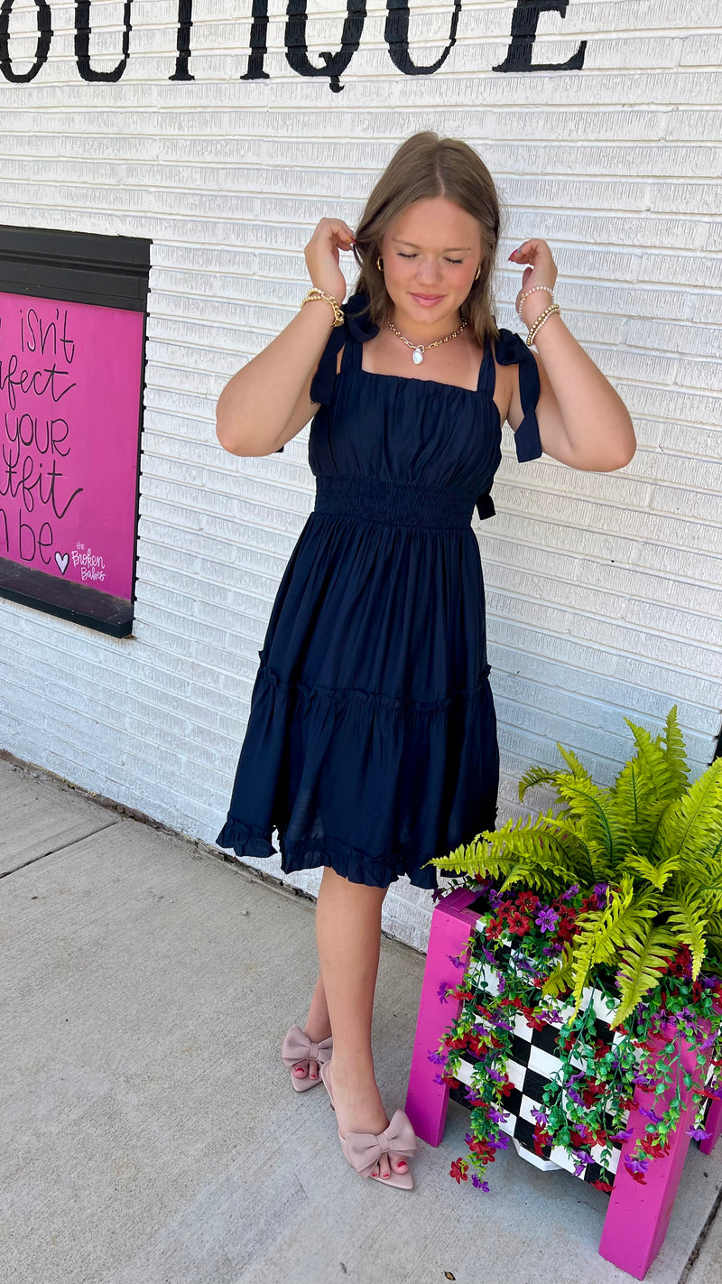 Midnight Suzan Mini Dress-Mini Dress-Broken Boutique-Palestine-TX