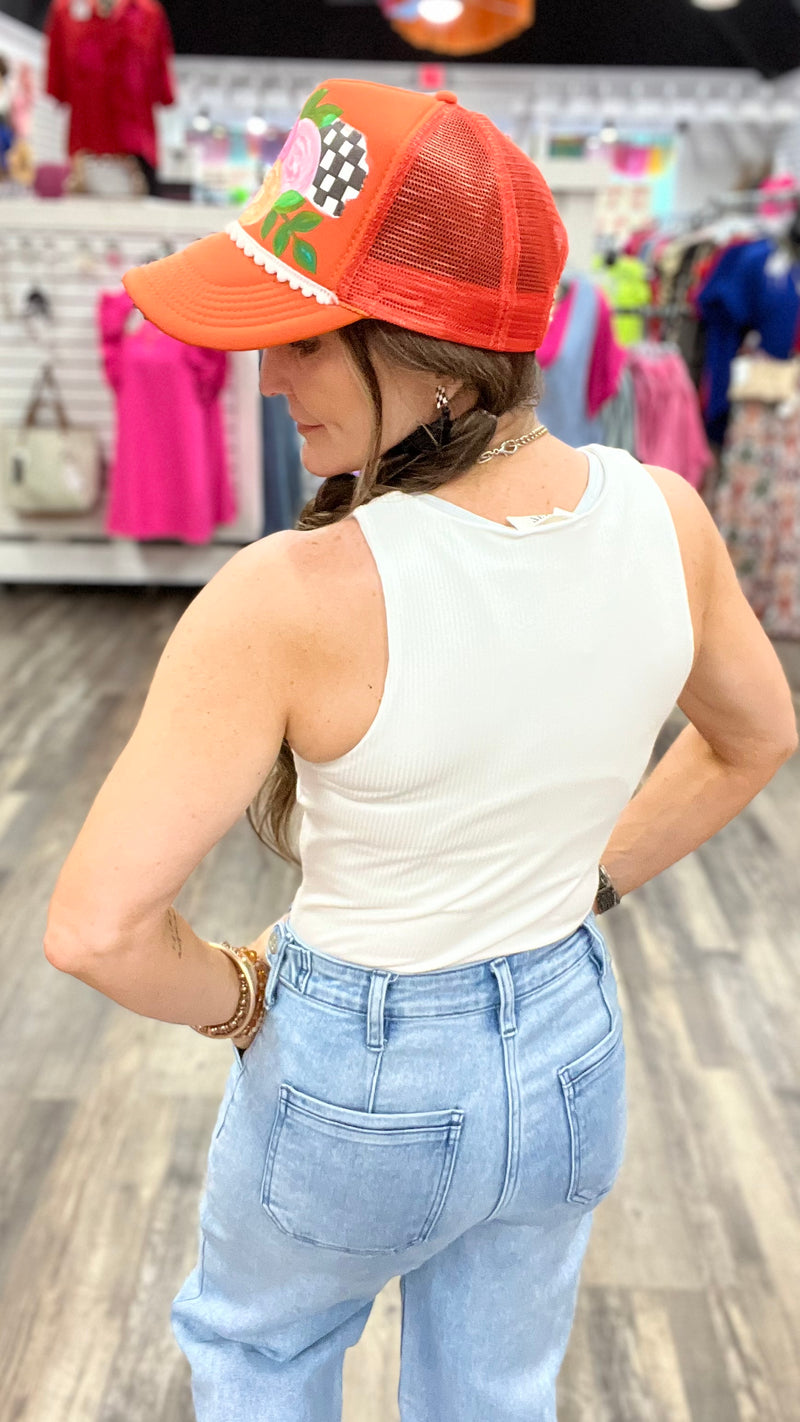 Off White Krystal Bodysuit-sleeveless-Broken Boutique-Palestine-TX