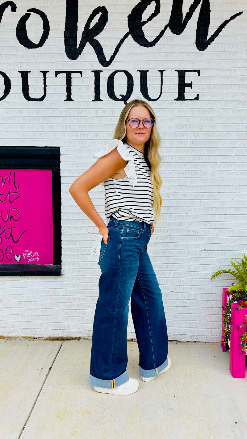 Wide Leg w/Cuff Lisa Jean-Denim-Broken Boutique-Palestine-TX