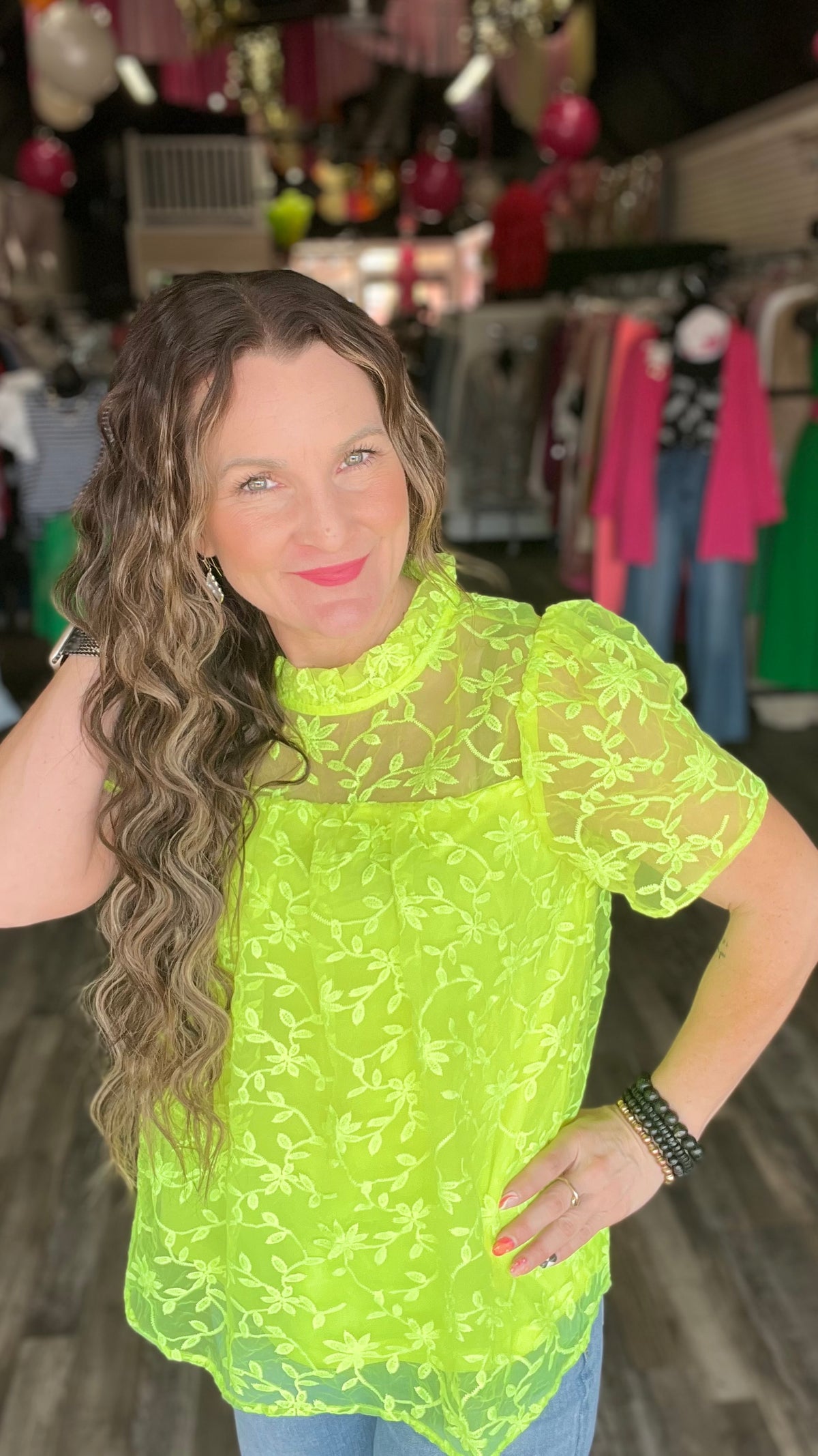 Lime Amy Top-Blouses-Broken Boutique-Palestine-TX