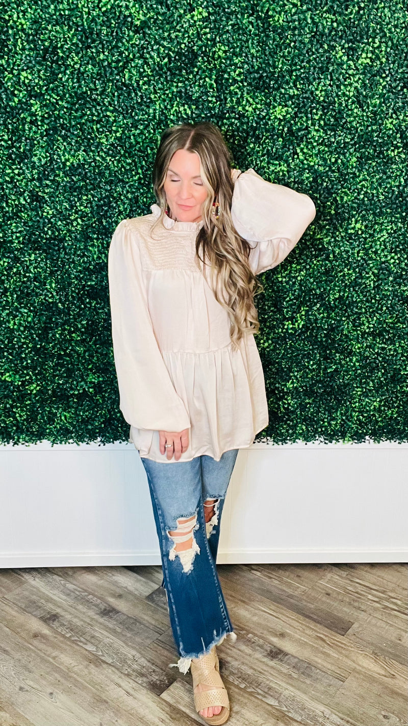 8-12100 Champagne Davane Top-Blouses-Broken Boutique-Palestine-TX