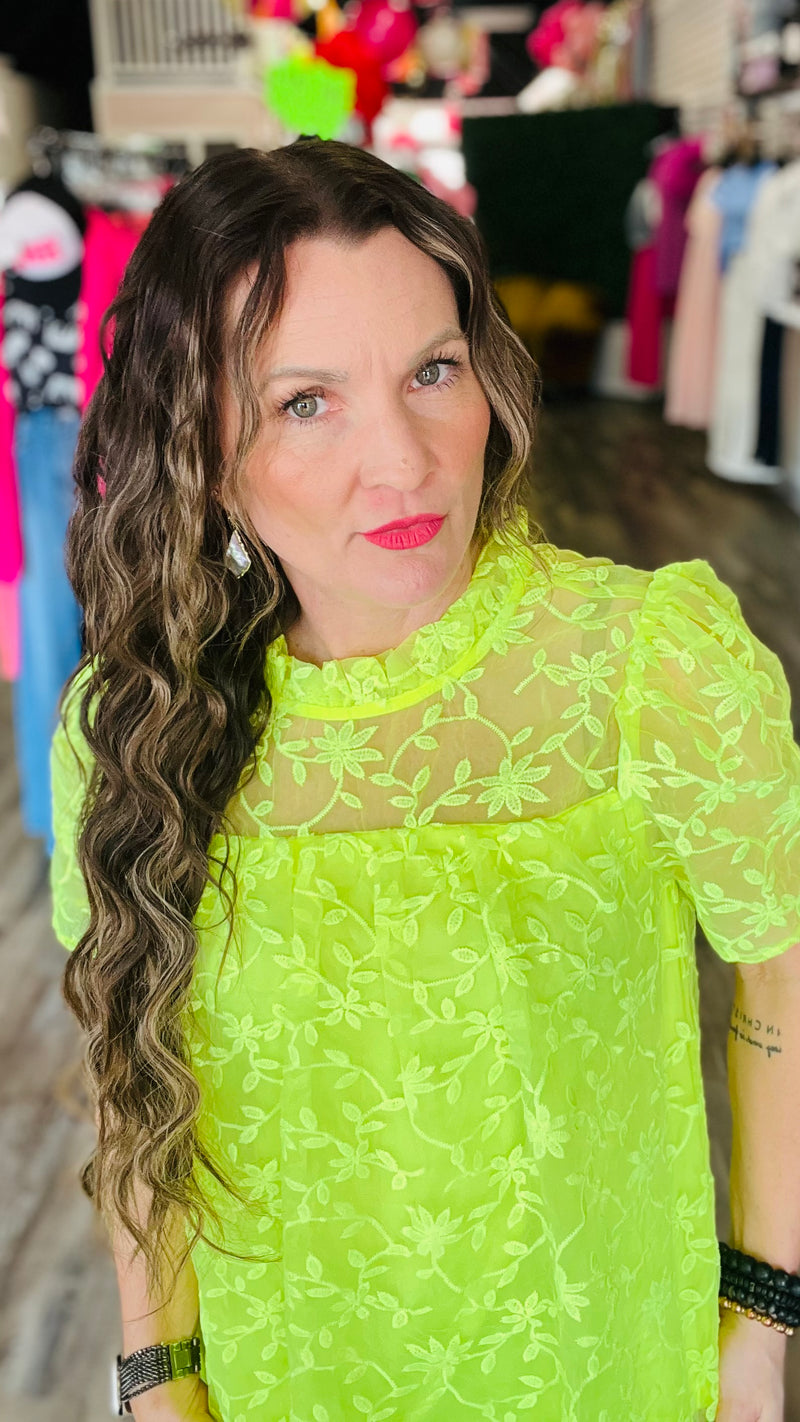 Lime Amy Top-Blouses-Broken Boutique-Palestine-TX