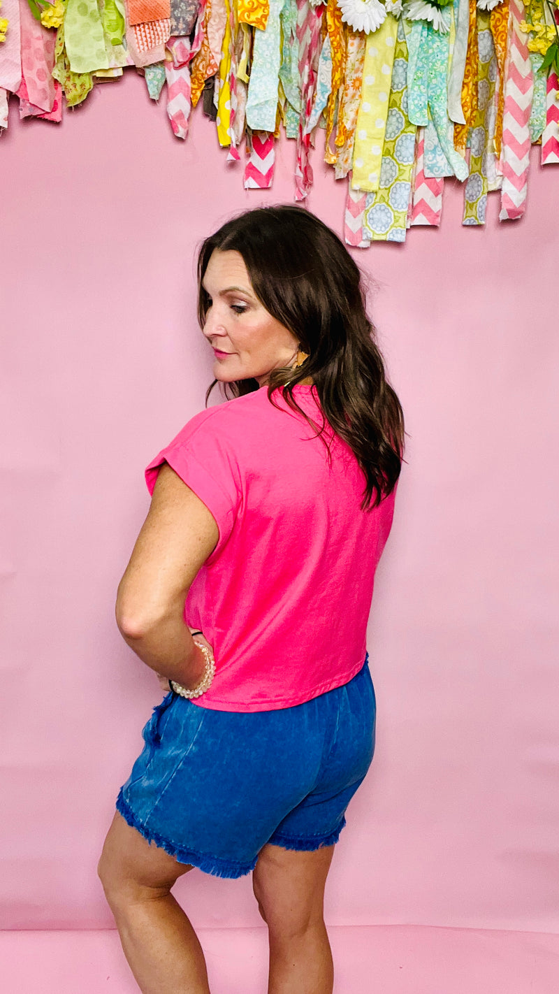 Fuchsia Mona Top-T shirt-Broken Boutique-Palestine-TX