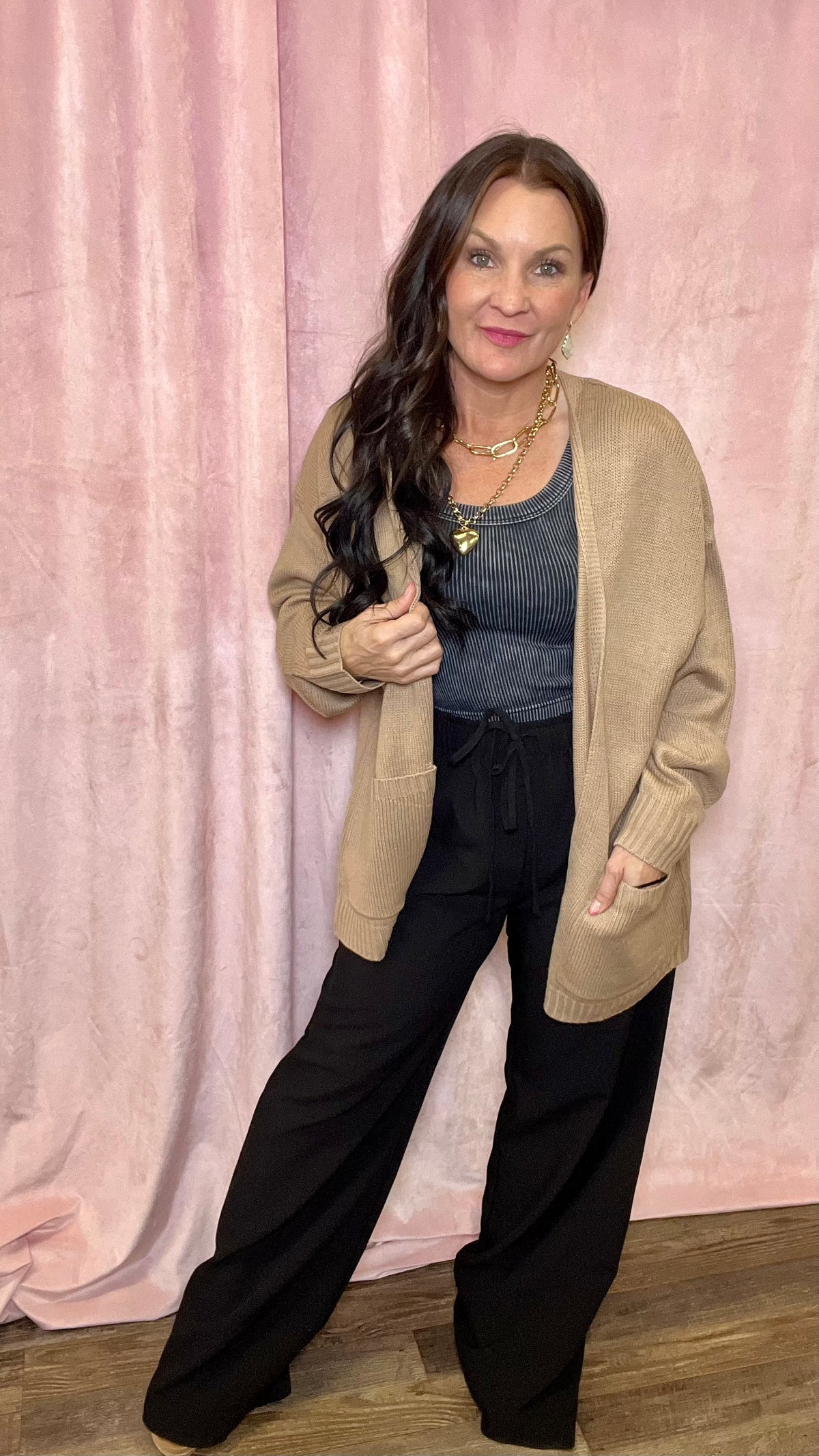 Coffee Date Cardi in Dark Taupe