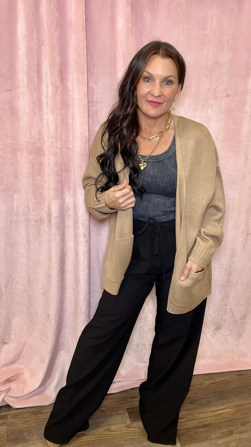 Coffee Date Cardi in Dark Taupe