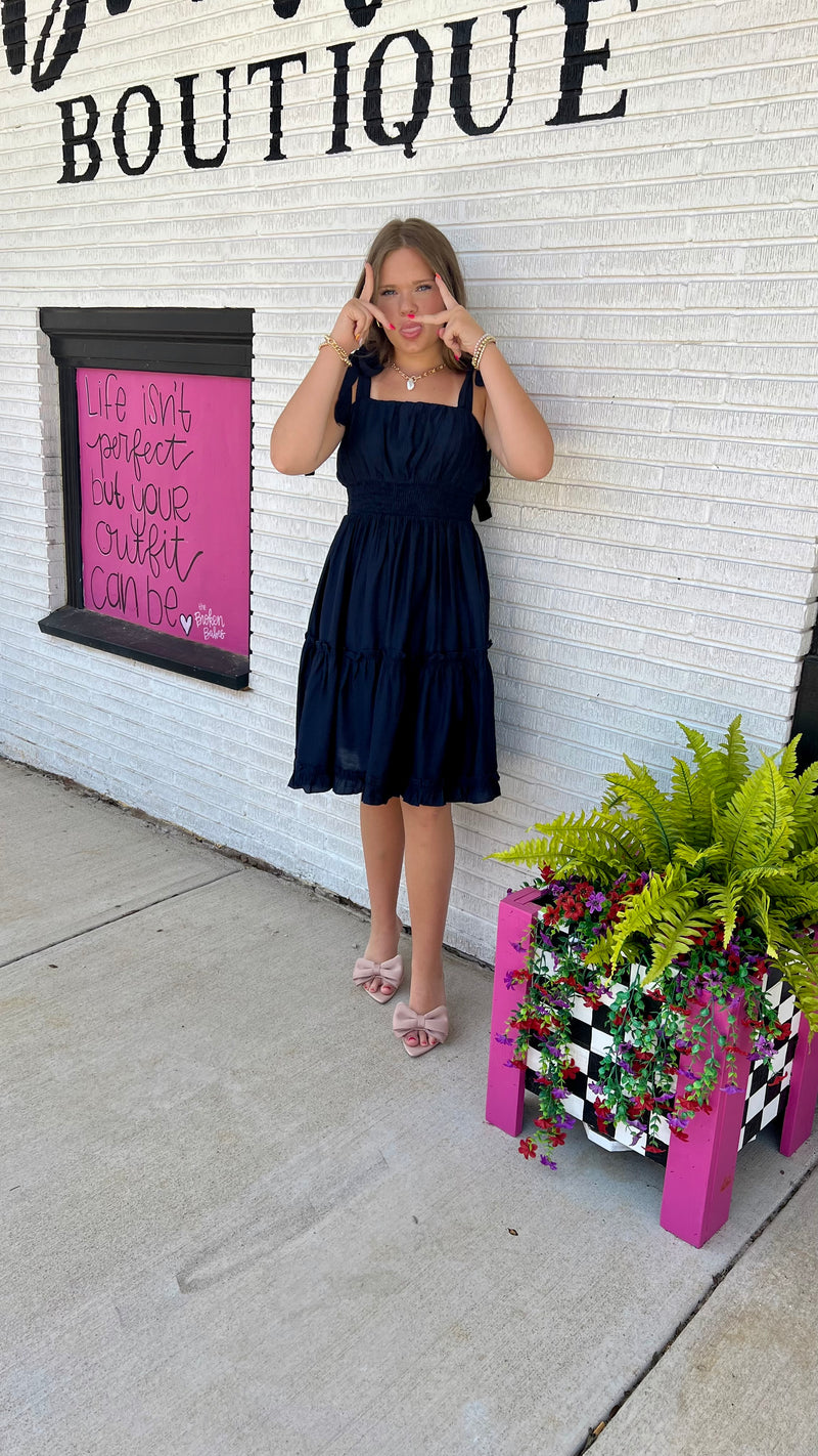 Midnight Suzan Mini Dress-Mini Dress-Broken Boutique-Palestine-TX