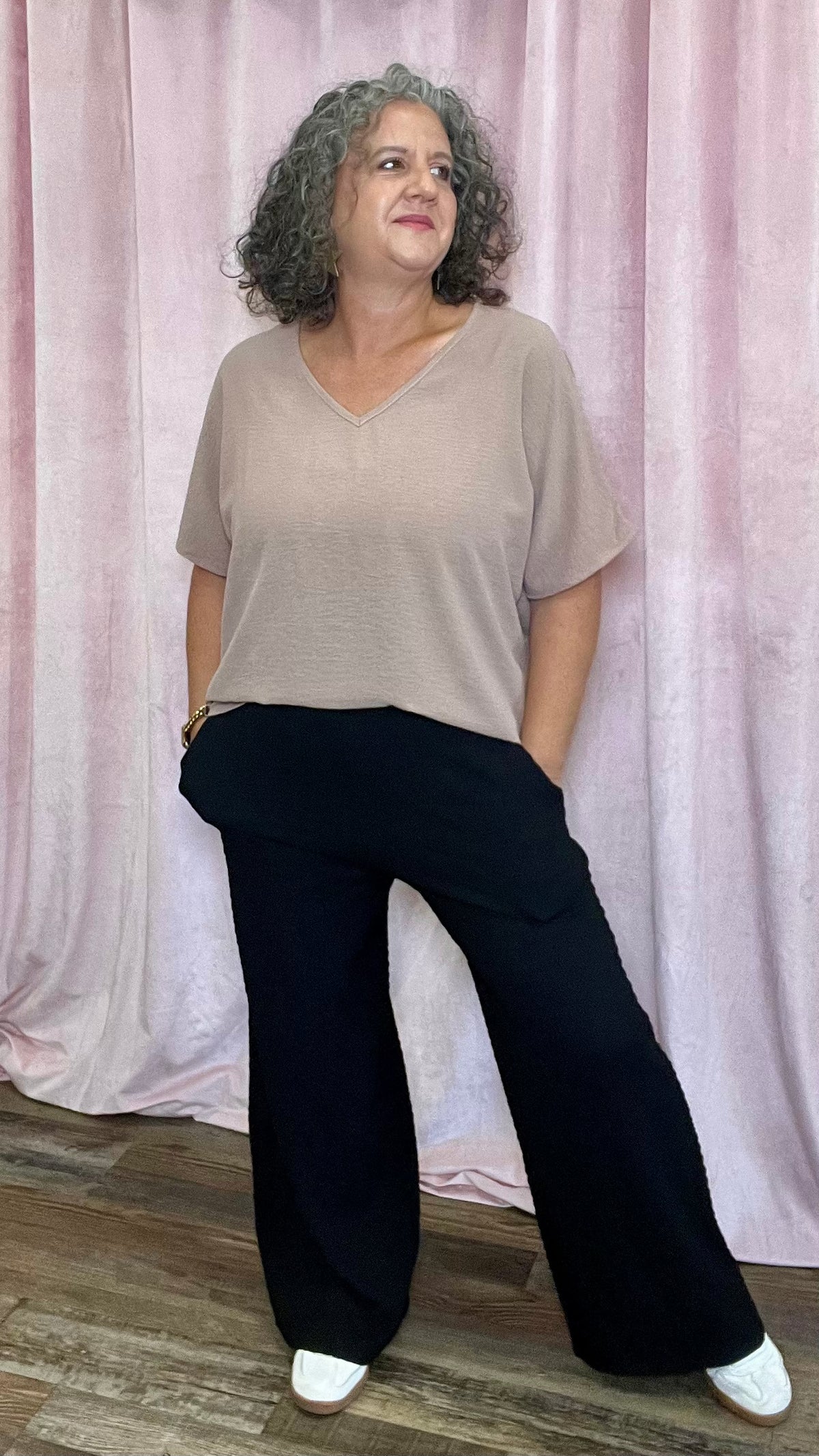 Coastal Chic Black Trouser Bottoms-Bottoms-Broken Boutique-Palestine-TX