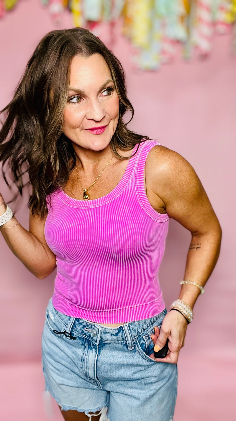 Bright Mauve Tank Top-sleeveless-Broken Boutique-Palestine-TX