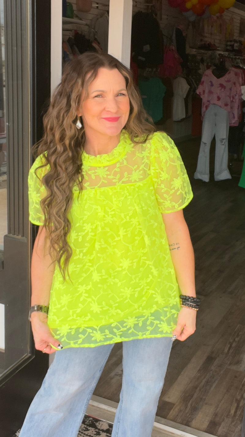 Lime Amy Top-Blouses-Broken Boutique-Palestine-TX