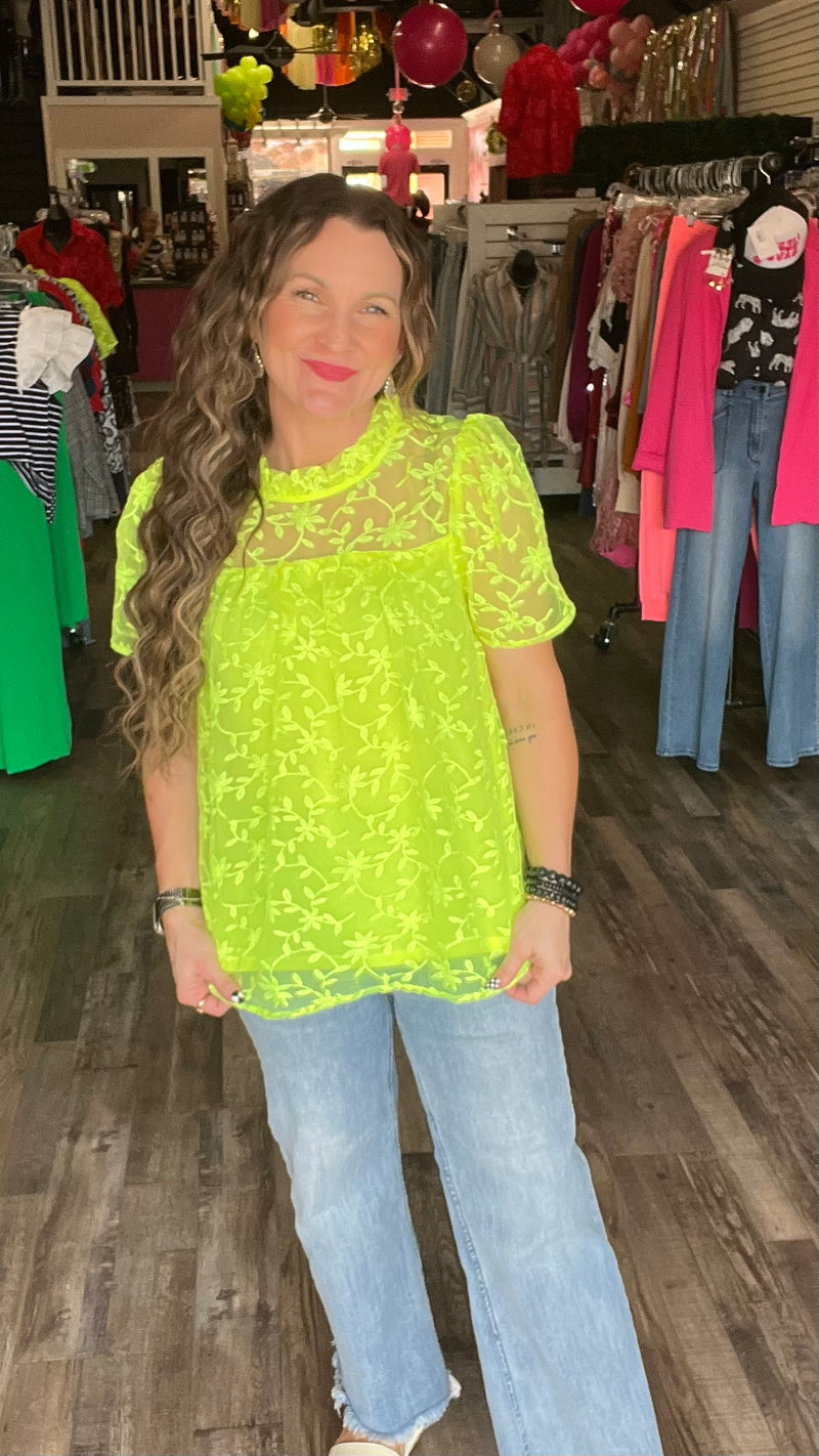 Lime Amy Top-Blouses-Broken Boutique-Palestine-TX