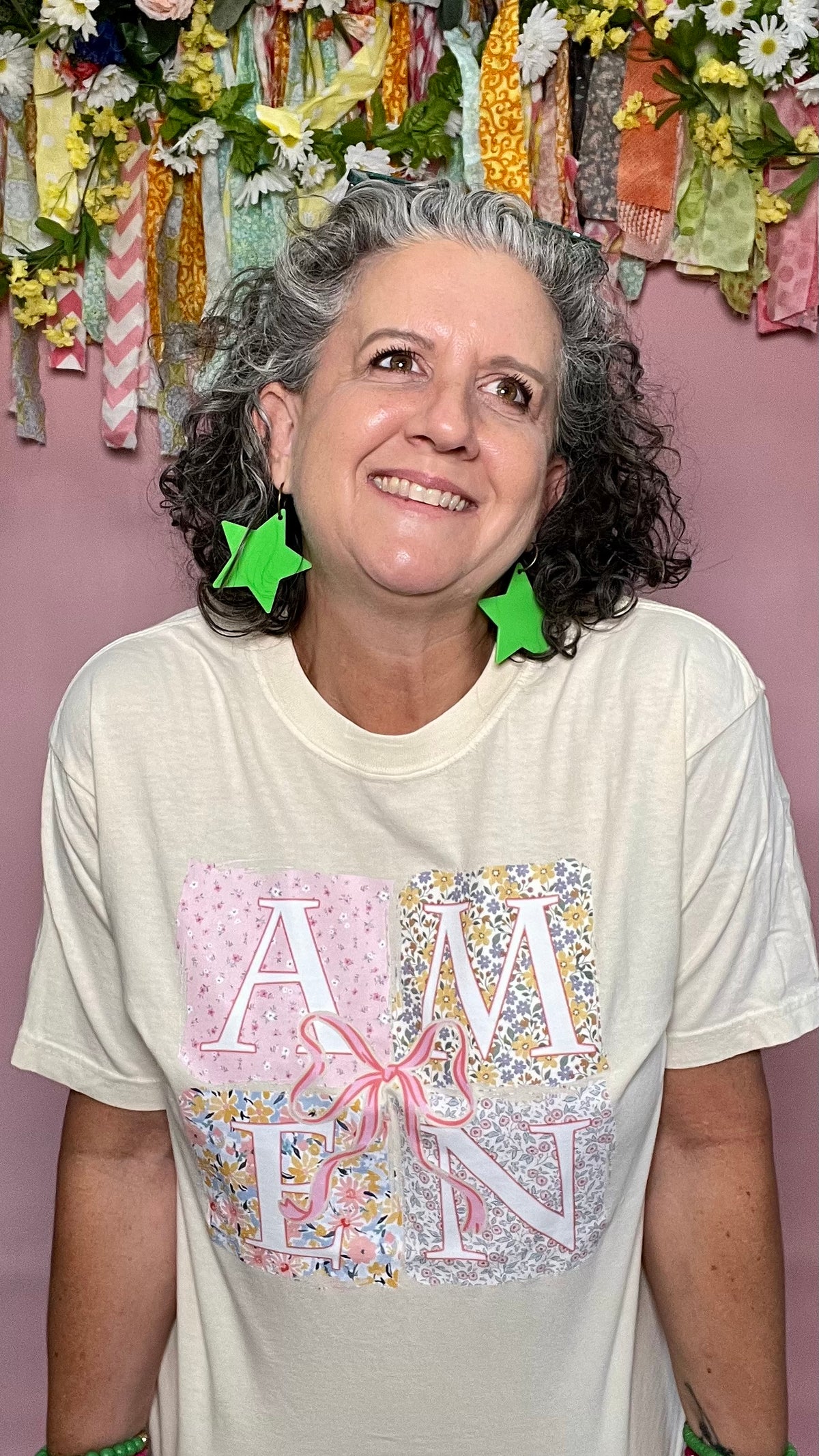 faith14 Amen Floral patch t-shirt-top-Broken Boutique-Palestine-TX