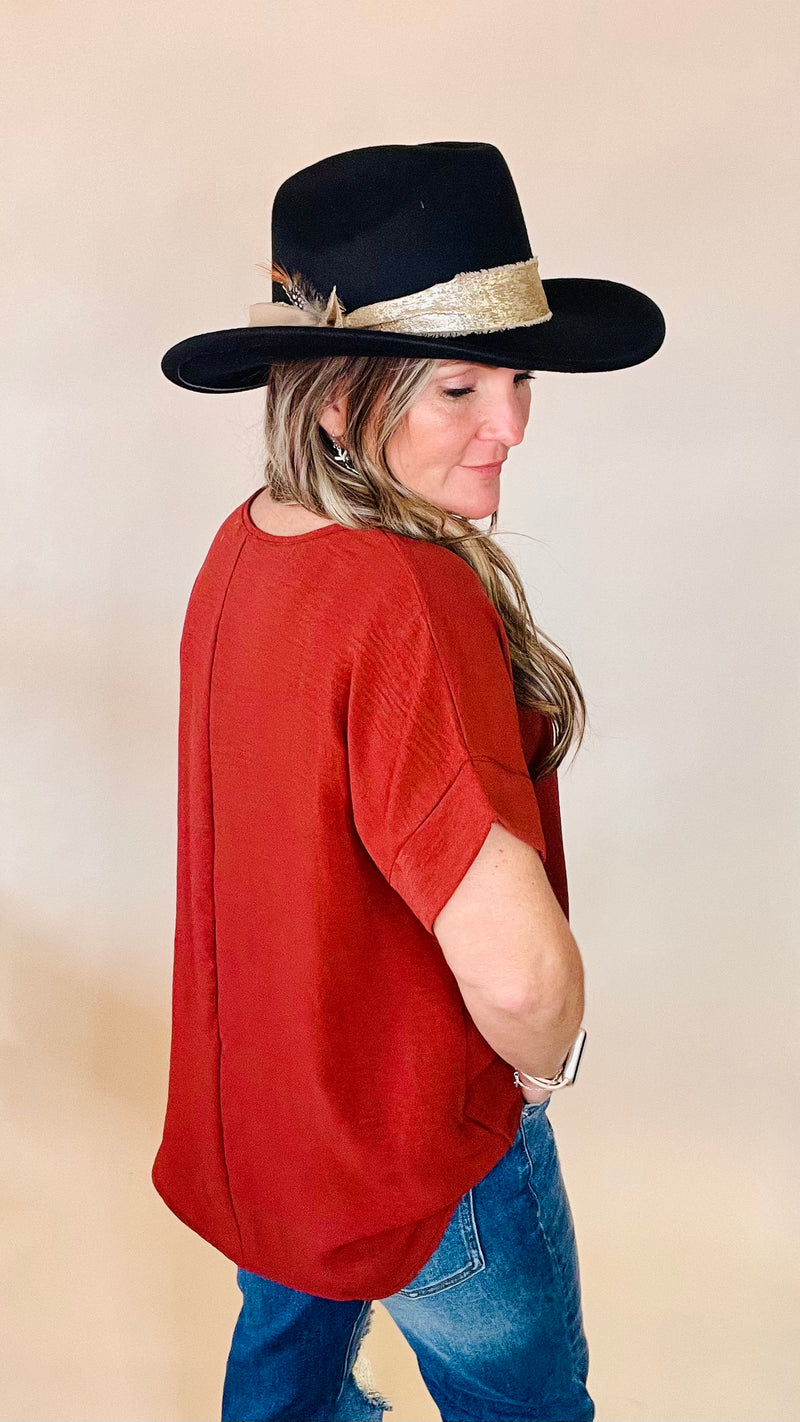 Chocolate Celine Top-Blouses-Broken Boutique-Palestine-TX