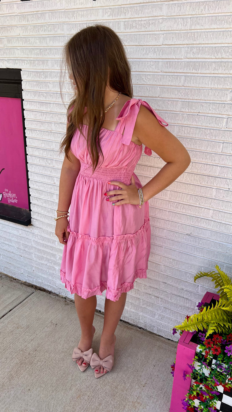 Pink Suzan Mini Dress-Mini Dress-Broken Boutique-Palestine-TX