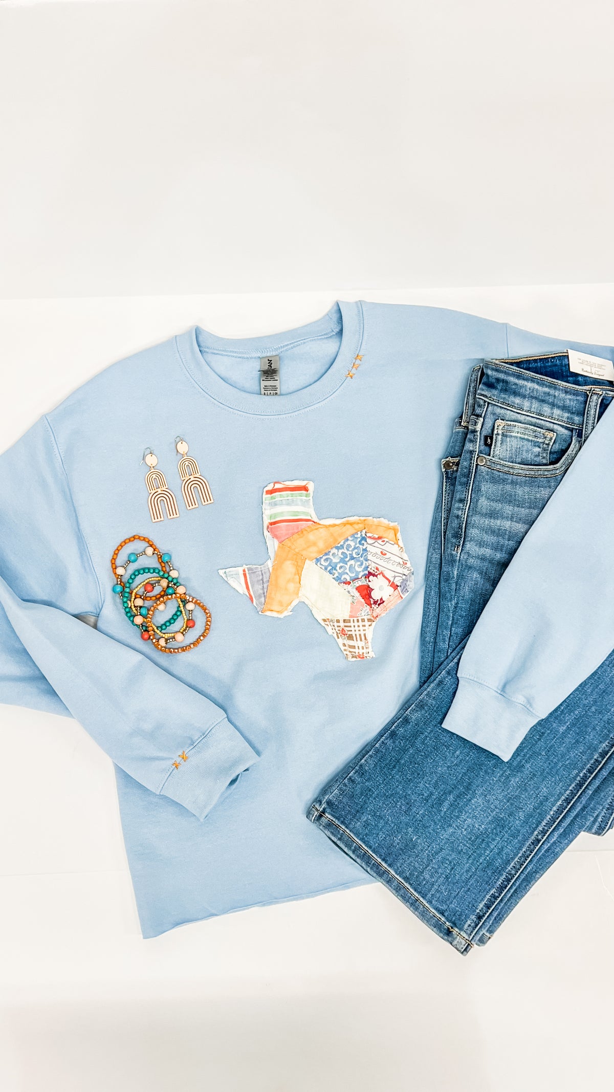 2-Quilted Texas Sweatshirt-Sweatshirt-Broken Boutique-Palestine-TX