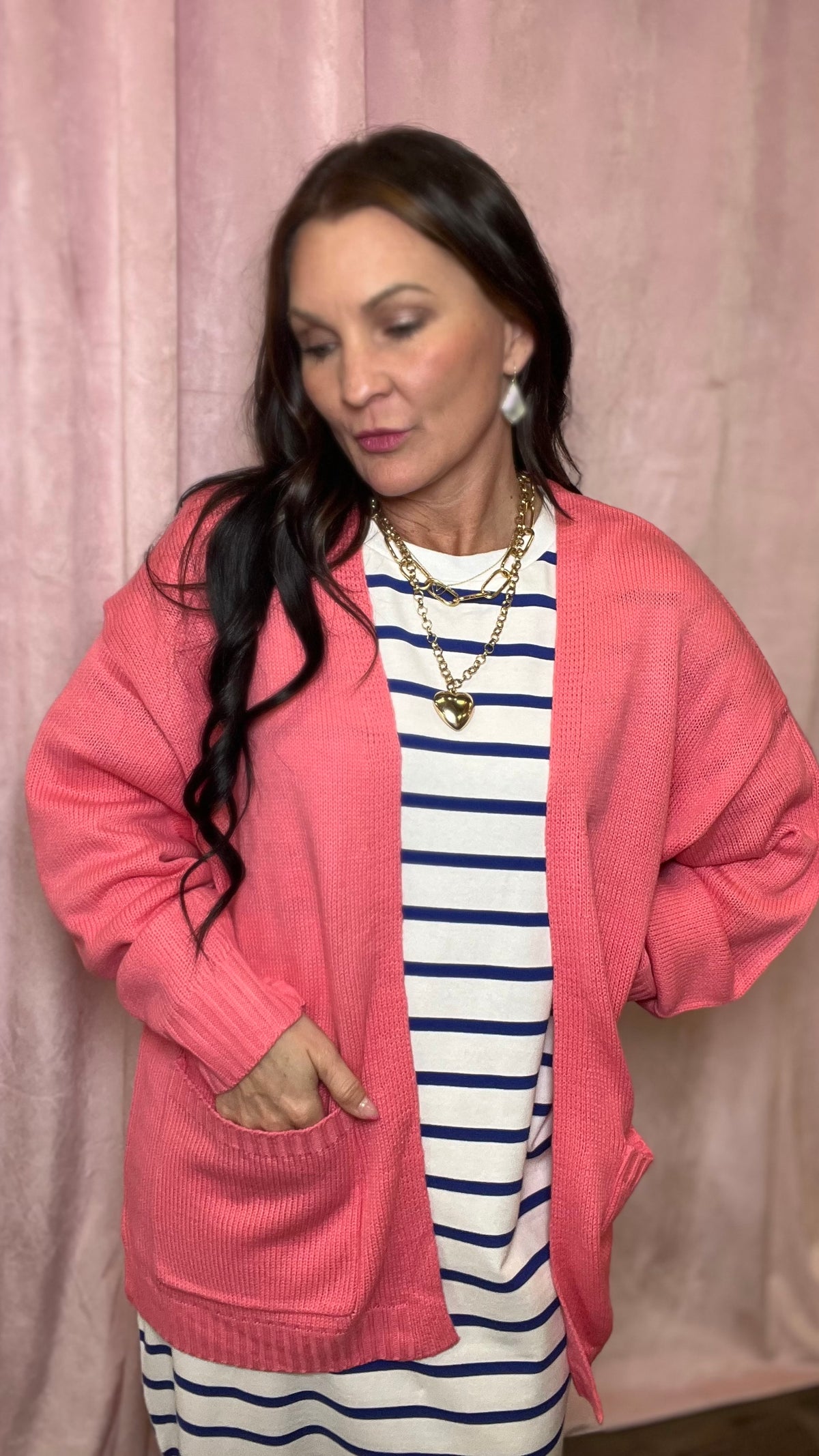 Coffee Date Cardi in Taffy Pink
