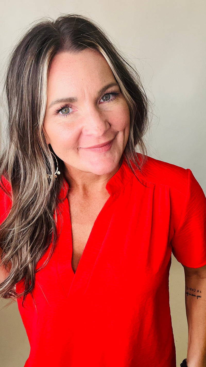 Red Langston Top-Blouses-Broken Boutique-Palestine-TX