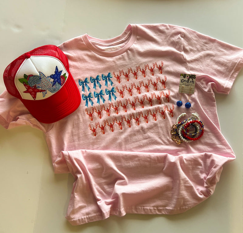 Patriotic Lobsters tee-Graphic Tees-Broken Boutique-Palestine-TX