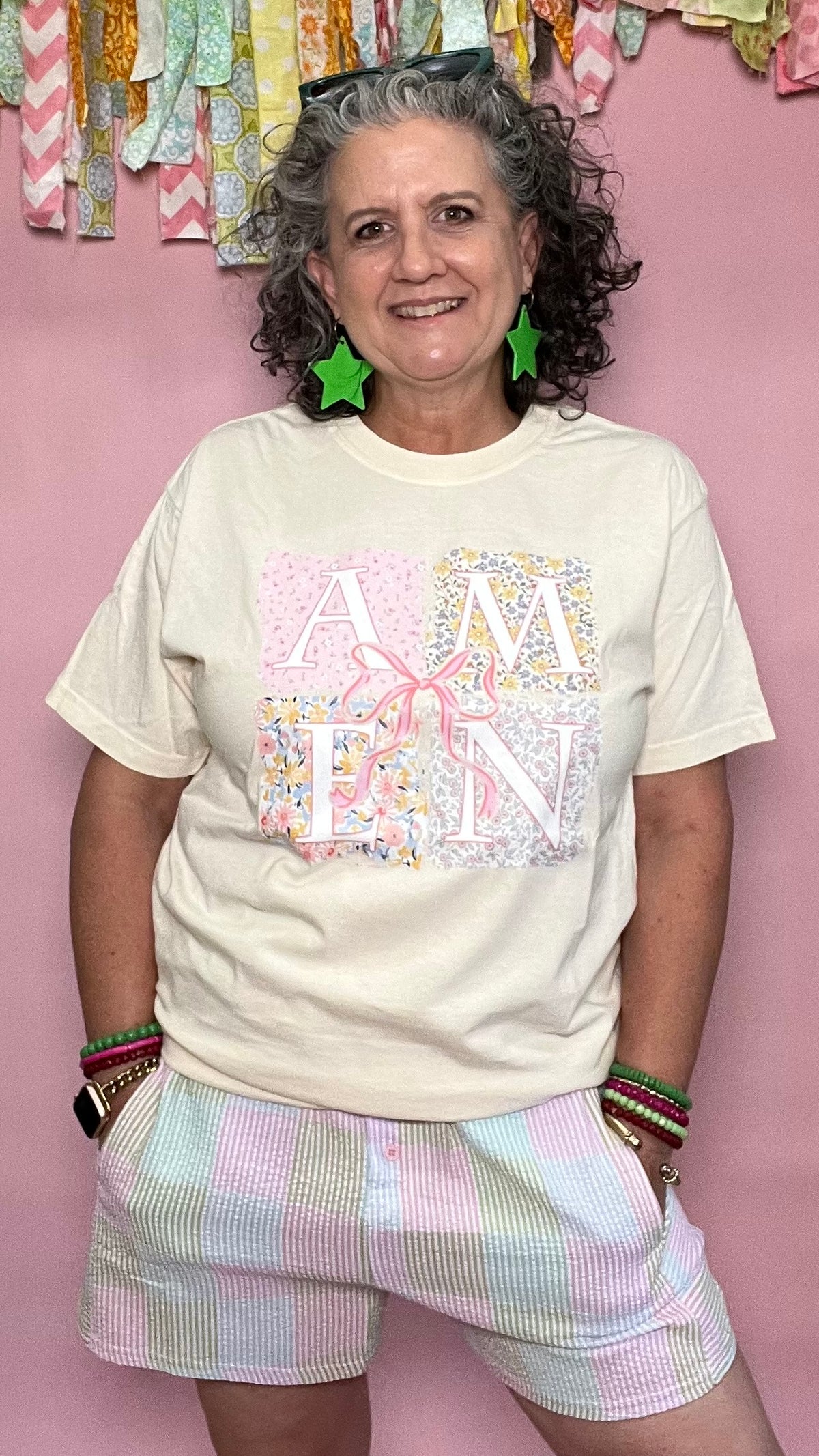 faith14 Amen Floral patch t-shirt-top-Broken Boutique-Palestine-TX