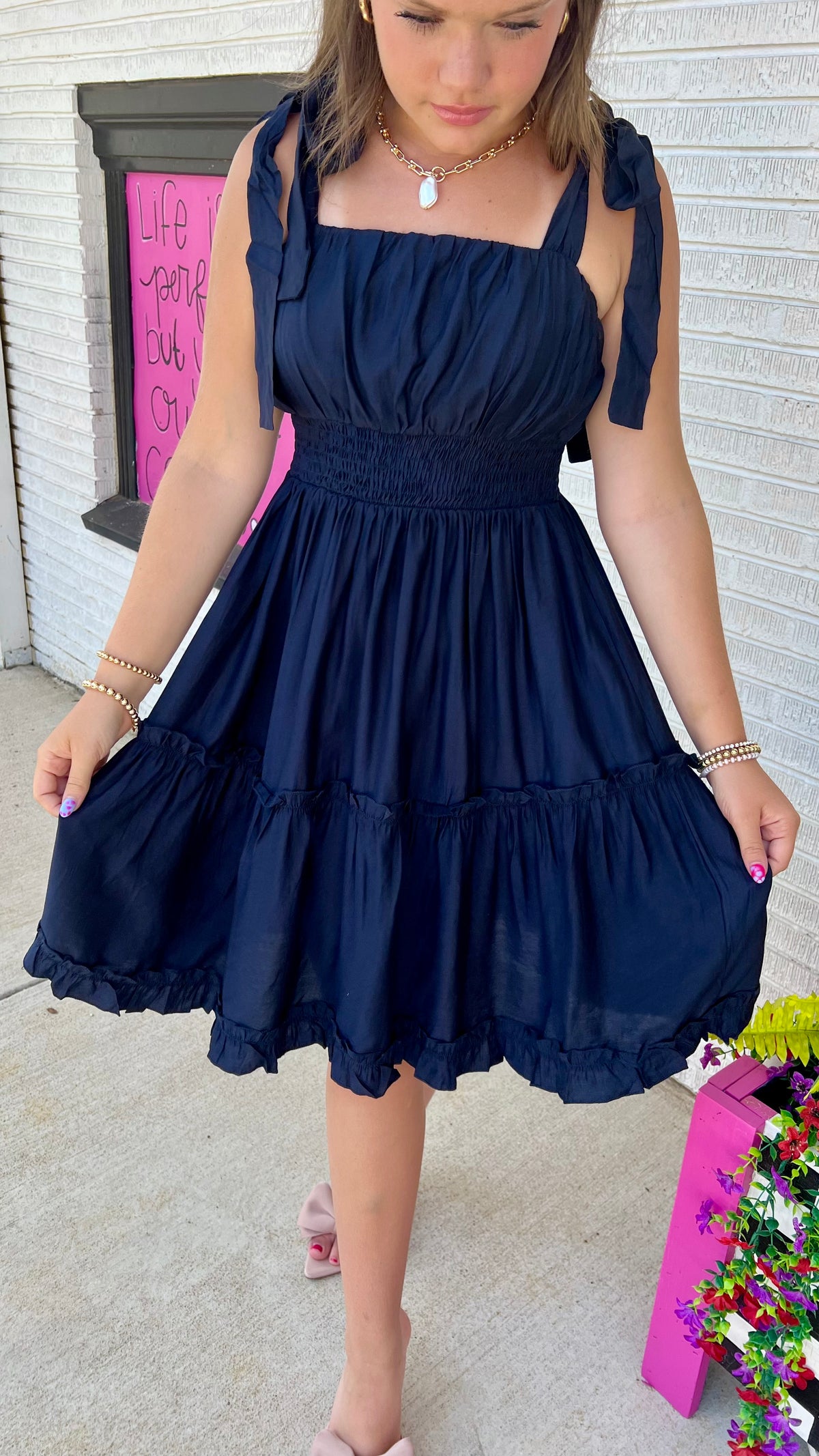 Midnight Suzan Mini Dress-Mini Dress-Broken Boutique-Palestine-TX