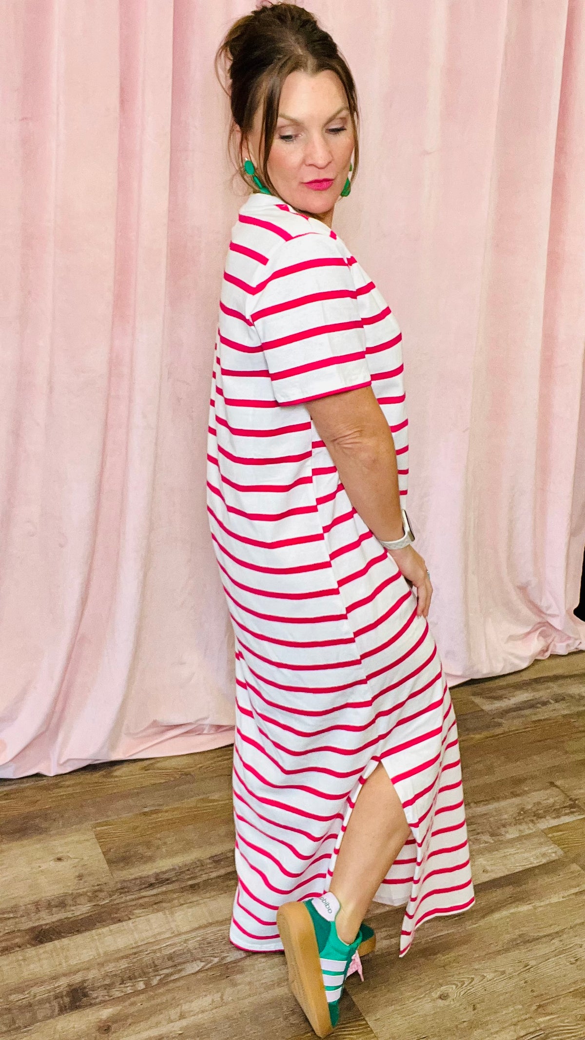 Stripe Me Happy Dress-Maxi Dress-Broken Boutique-Palestine-TX