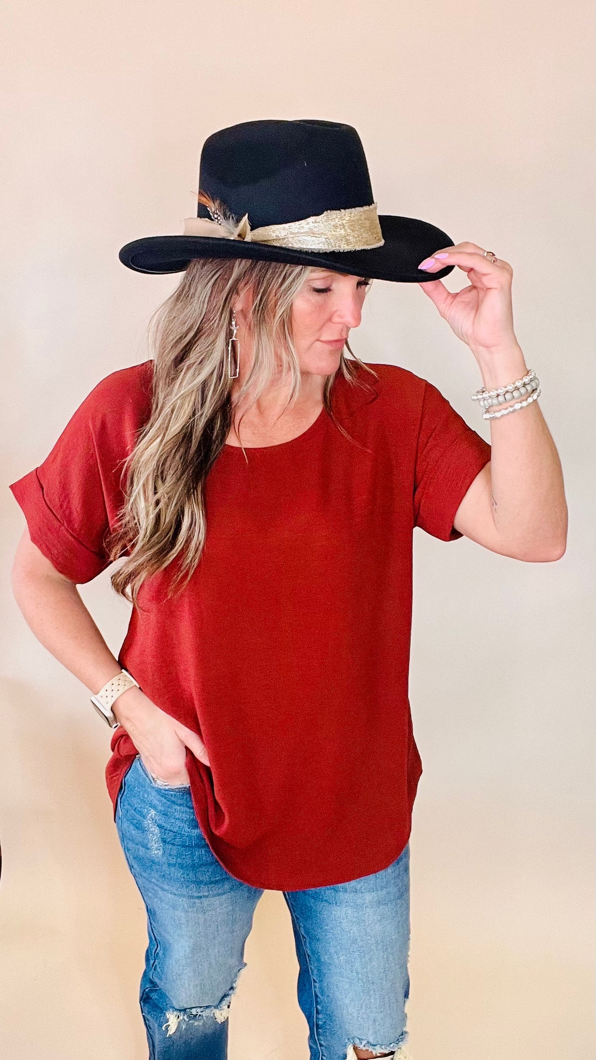 Chocolate Celine Top-Blouses-Broken Boutique-Palestine-TX