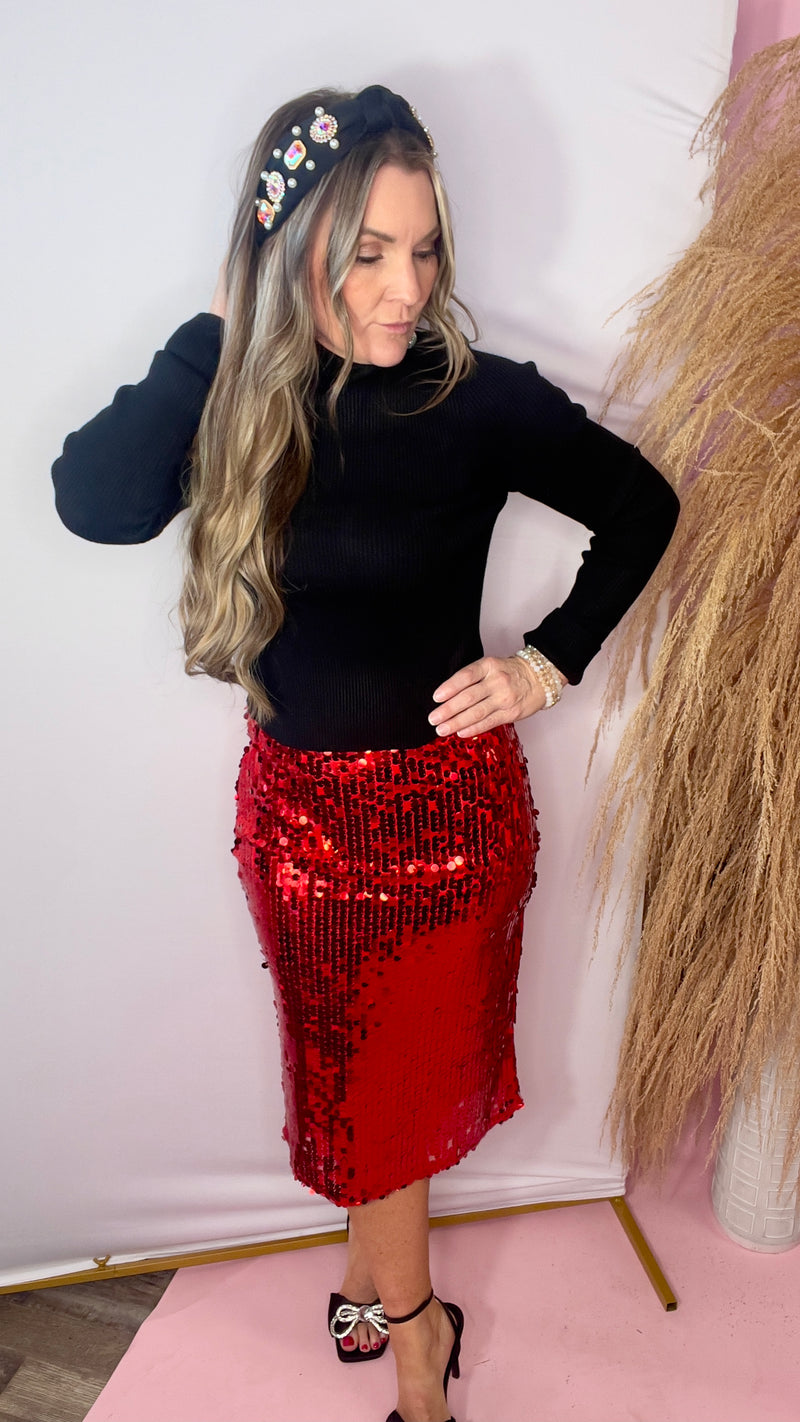 11-8883 Red Lucinda Skirt-midi skirt-Broken Boutique-Palestine-TX
