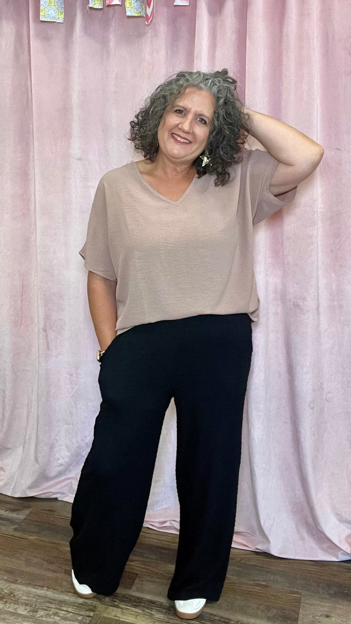 Coastal Chic Black Trouser Bottoms-Bottoms-Broken Boutique-Palestine-TX