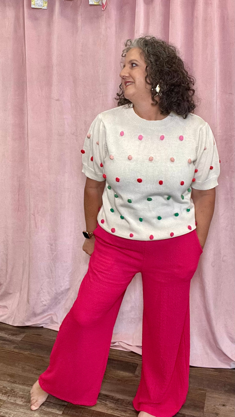 Coastal Chic Pink Trouser Bottoms-Bottoms-Broken Boutique-Palestine-TX