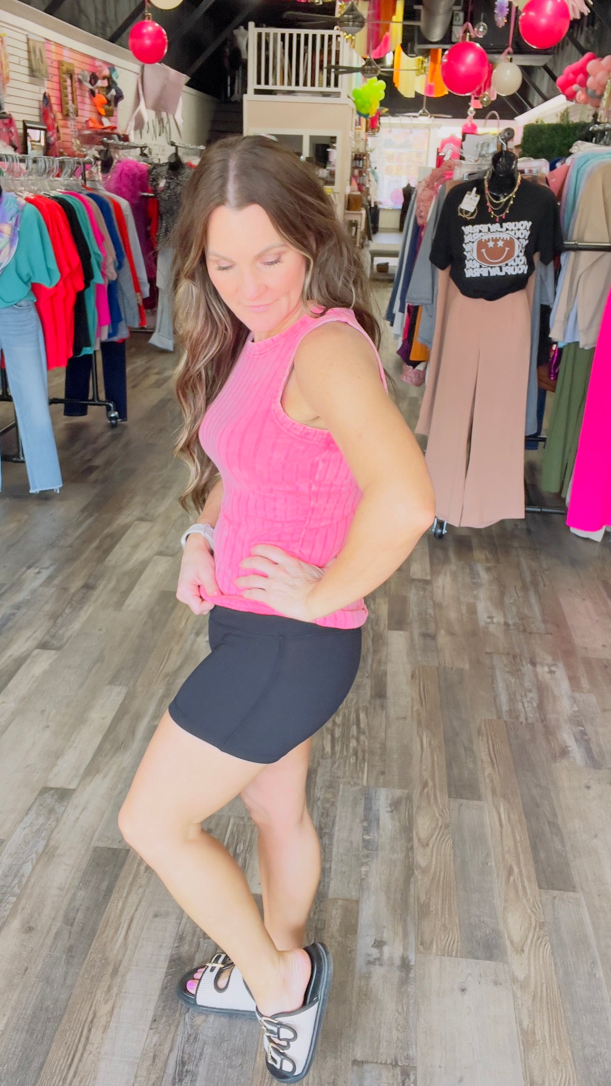 3-9064 Black Biker Shorts-shorts-Broken Boutique-Palestine-TX