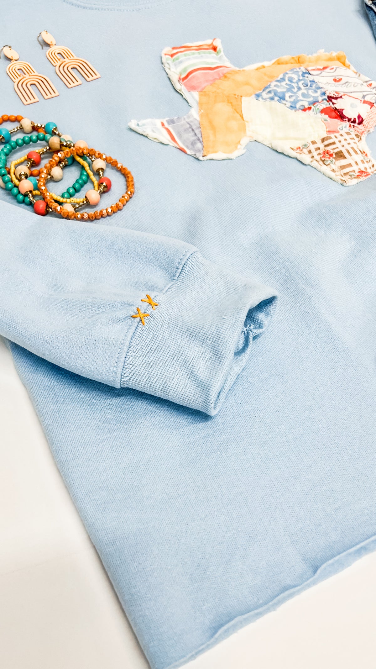 2-Quilted Texas Sweatshirt-Sweatshirt-Broken Boutique-Palestine-TX