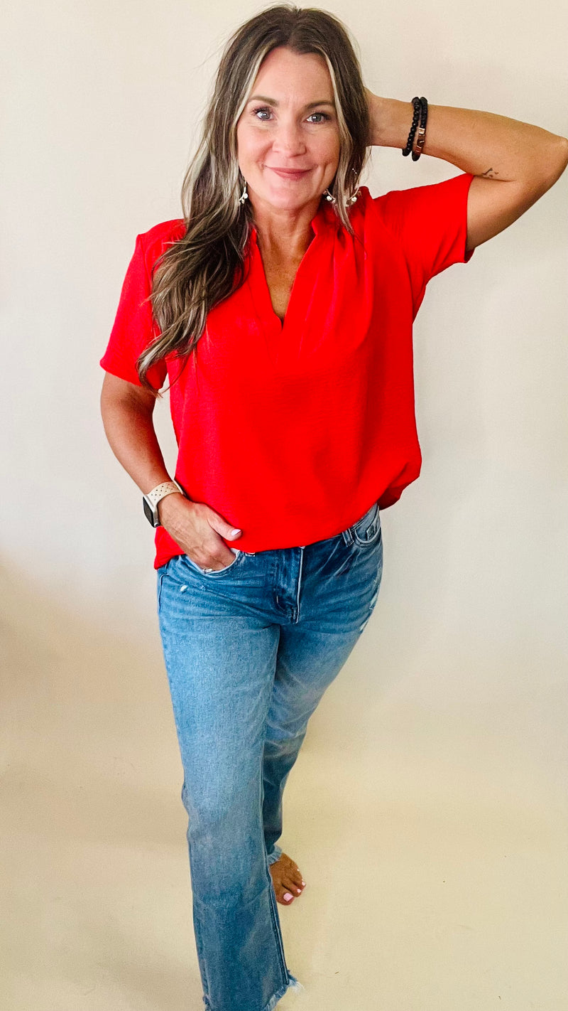Red Langston Top-Blouses-Broken Boutique-Palestine-TX
