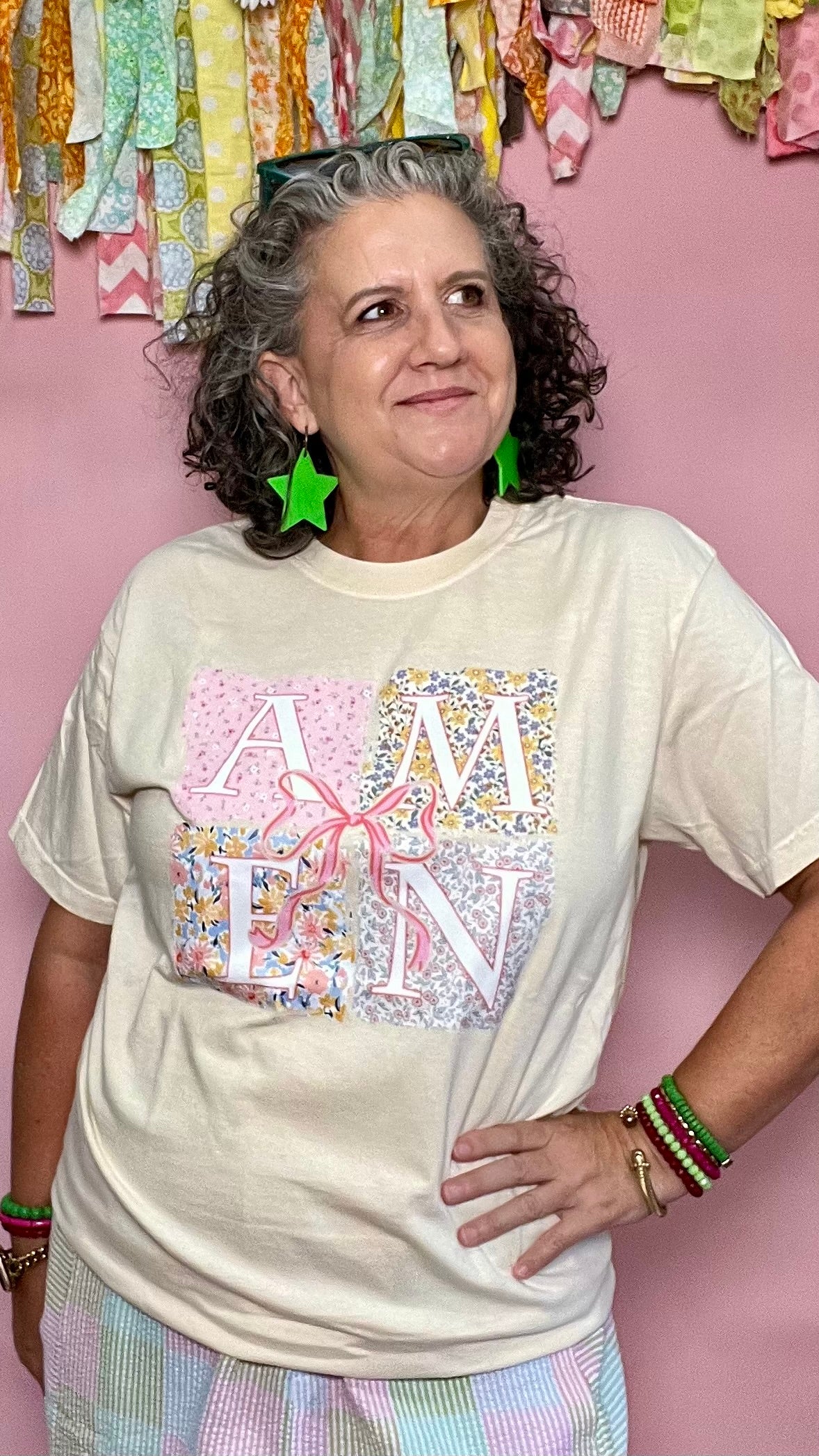 faith14 Amen Floral patch t-shirt-top-Broken Boutique-Palestine-TX