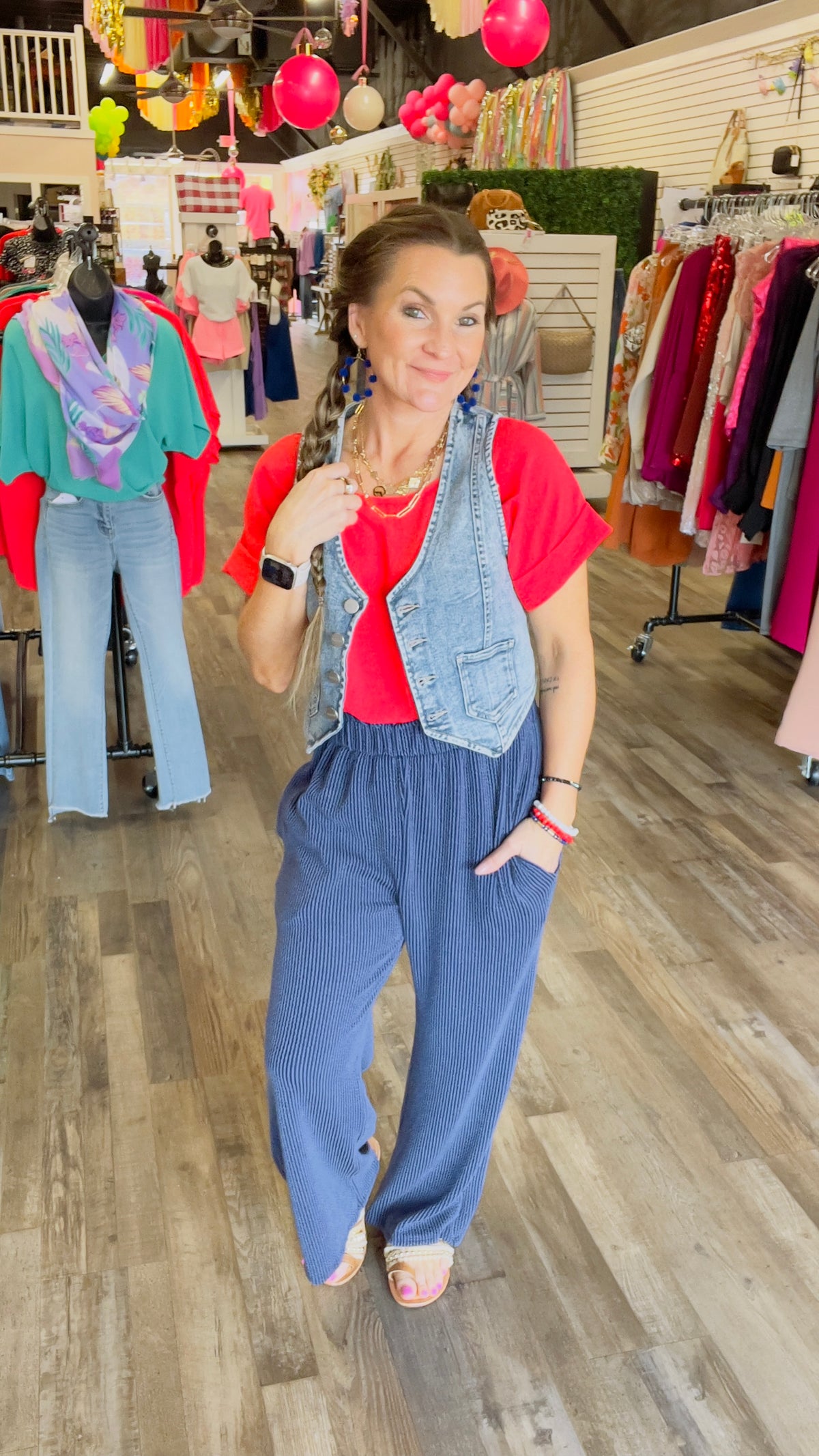 3-9150 Acid Wash Demin Andy Vest-Vest-Broken Boutique-Palestine-TX