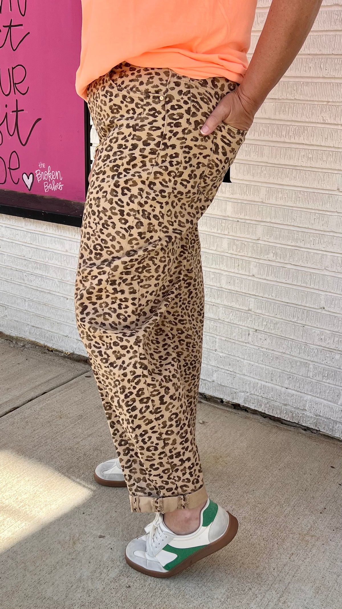 Risen Leopard Barrel Jean-Denim-Broken Boutique-Palestine-TX